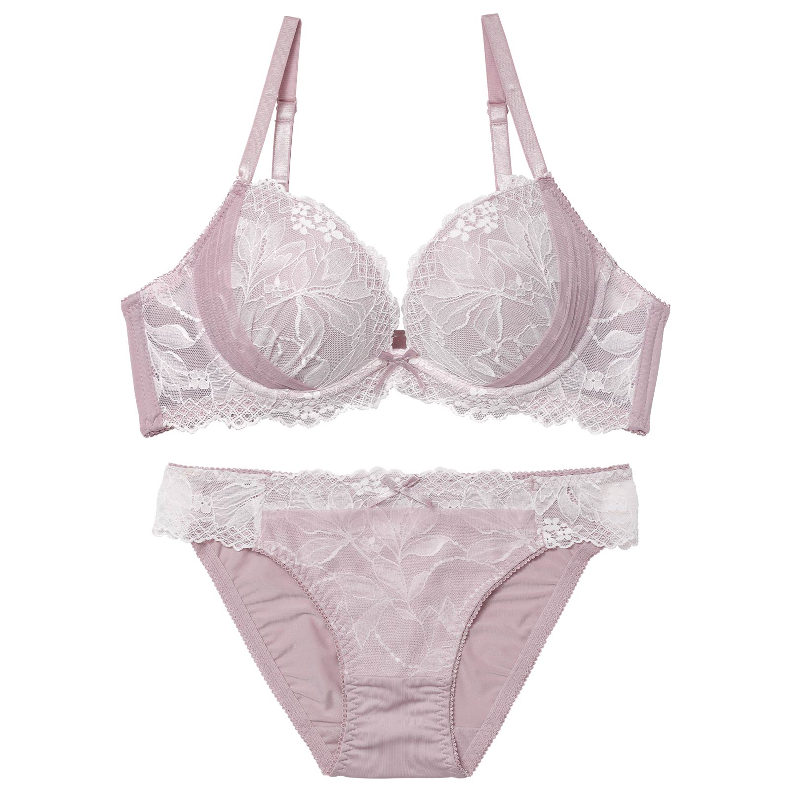 1/5新作!ボタニカルレースチュールブラジャー&フルバックショーツ