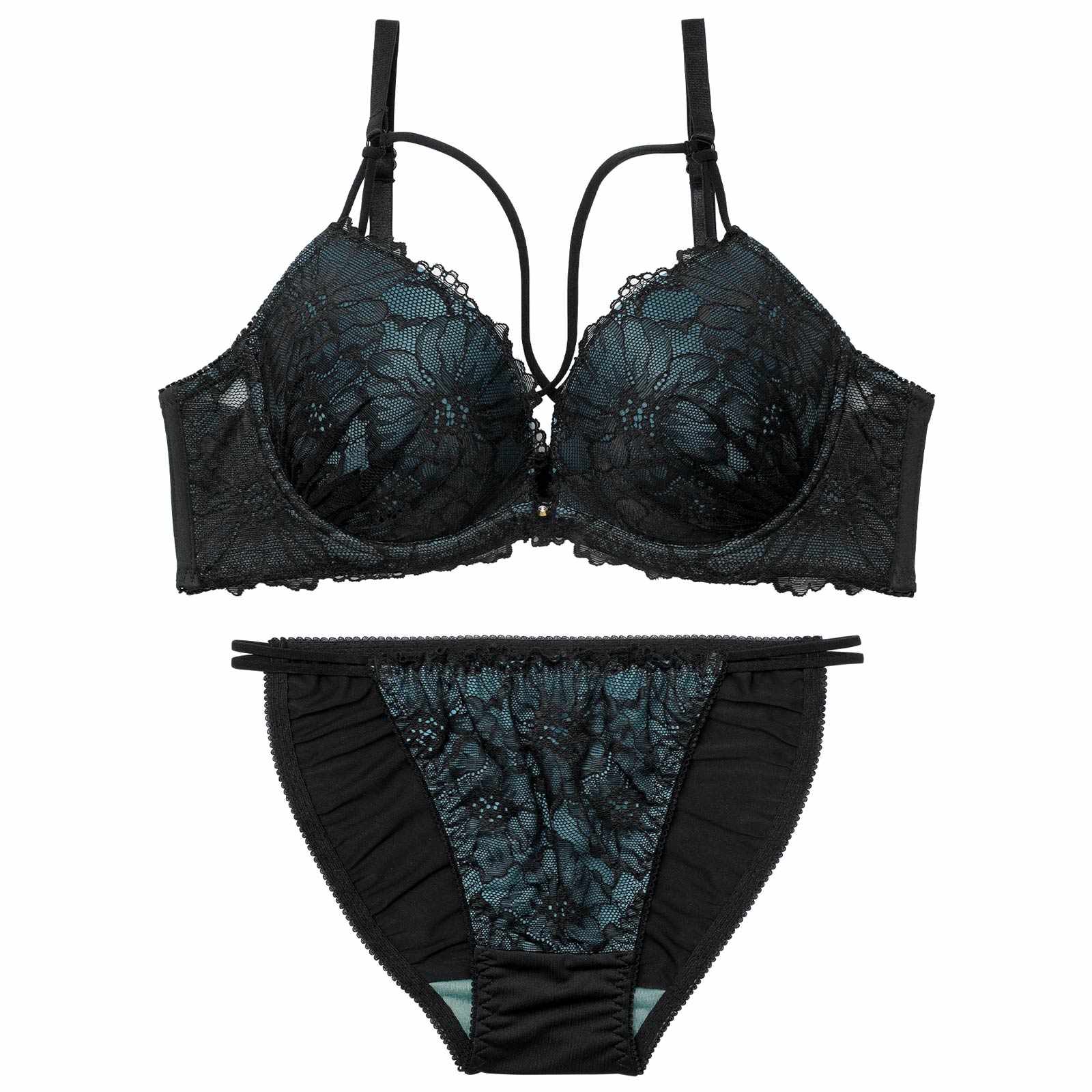 2/23新作!【三上悠亜着用】シックフラワーコードレースブラジャー&フルバックショーツ