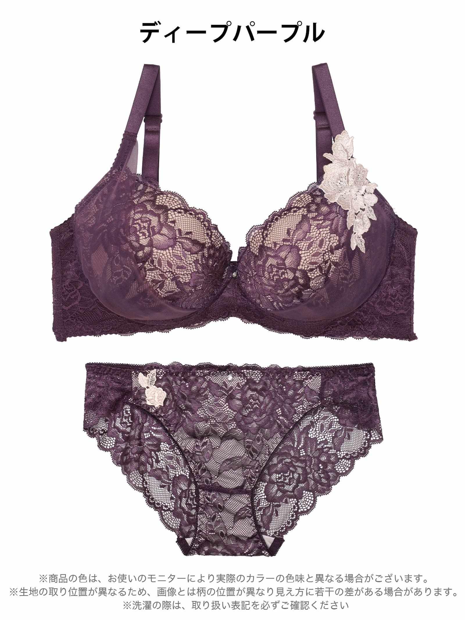 12/10新作!【三上悠亜着用】【EFサイズ】クラシックレーシィローズブラジャー&バック透けフルバックショーツ