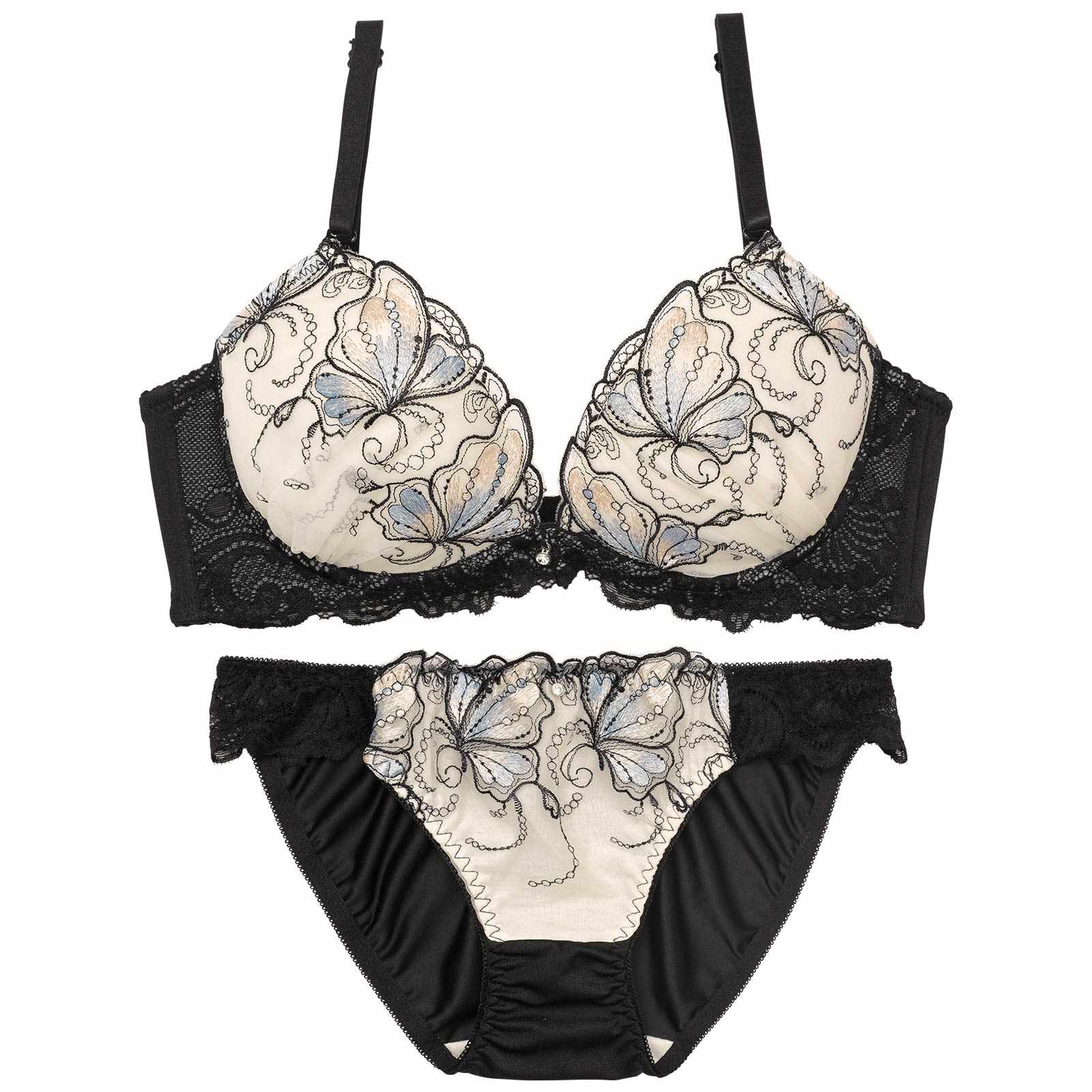 12/20再販!ミスティックバタフライ育乳脇高ブラジャー&フルバックショーツ