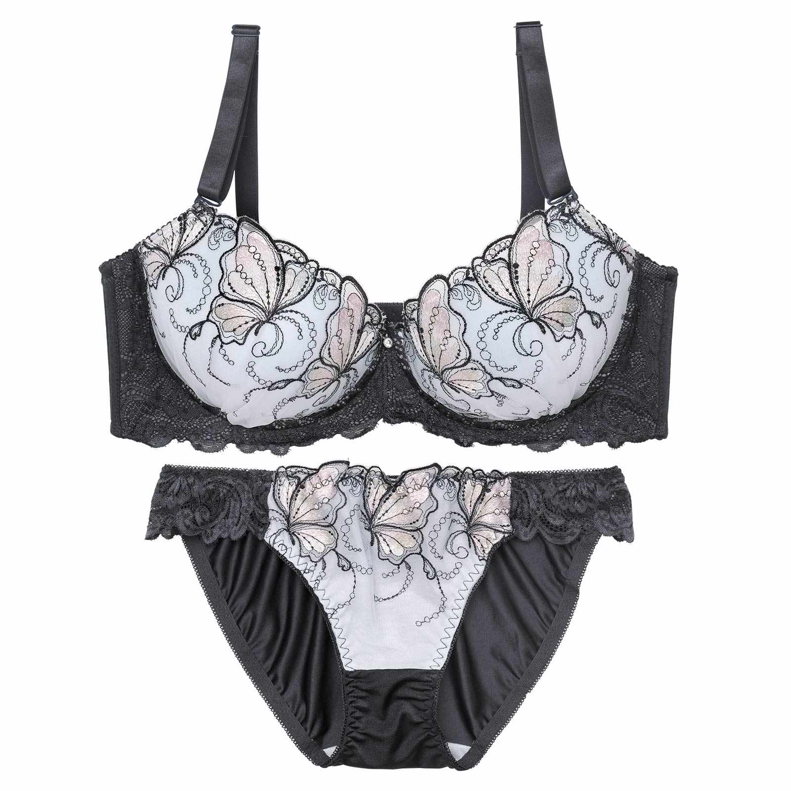 【EFサイズ】ミスティックバタフライ育乳脇高ブラジャー&フルバックショーツ