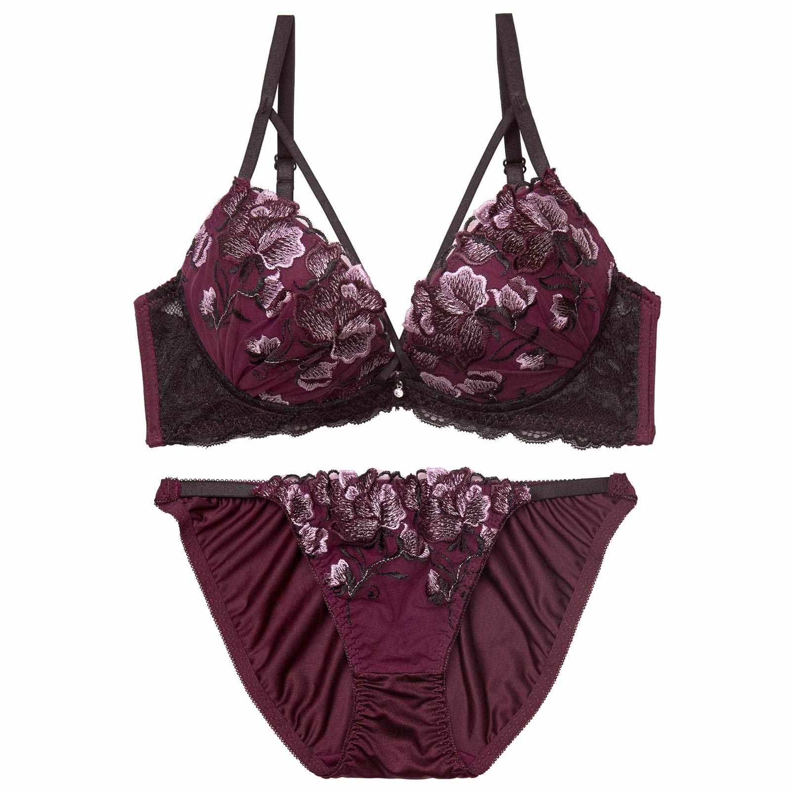 3/11新作!【三上悠亜着用】グロリアスコードフラワーブラジャー&フルバックショーツ