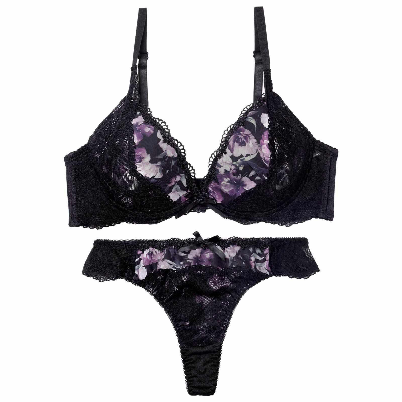 ピュアローズヴェールブラジャー&Tバックショーツ