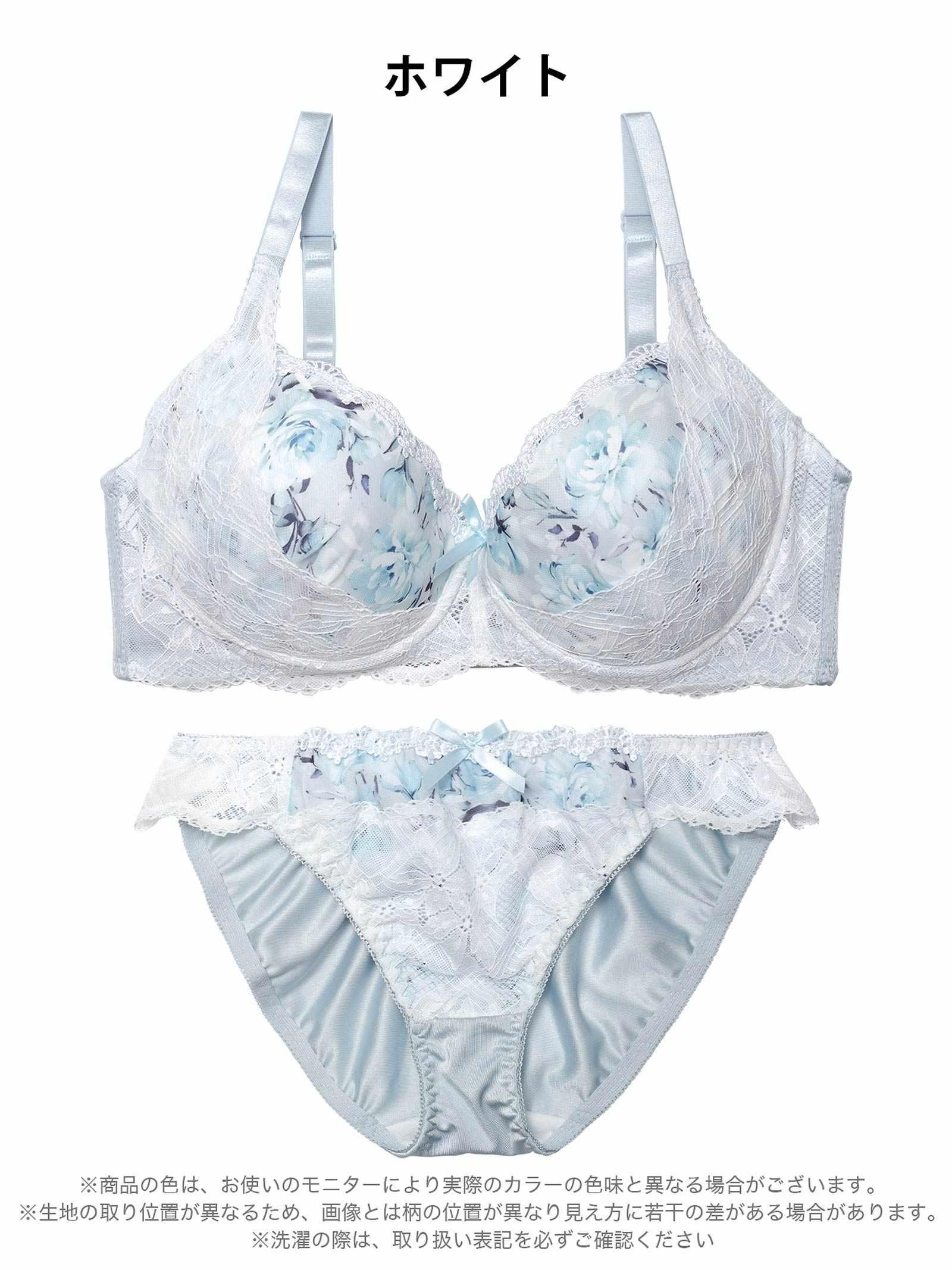 2/18新作!【EFサイズ】ピュアローズヴェールブラジャー&フルバックショーツ