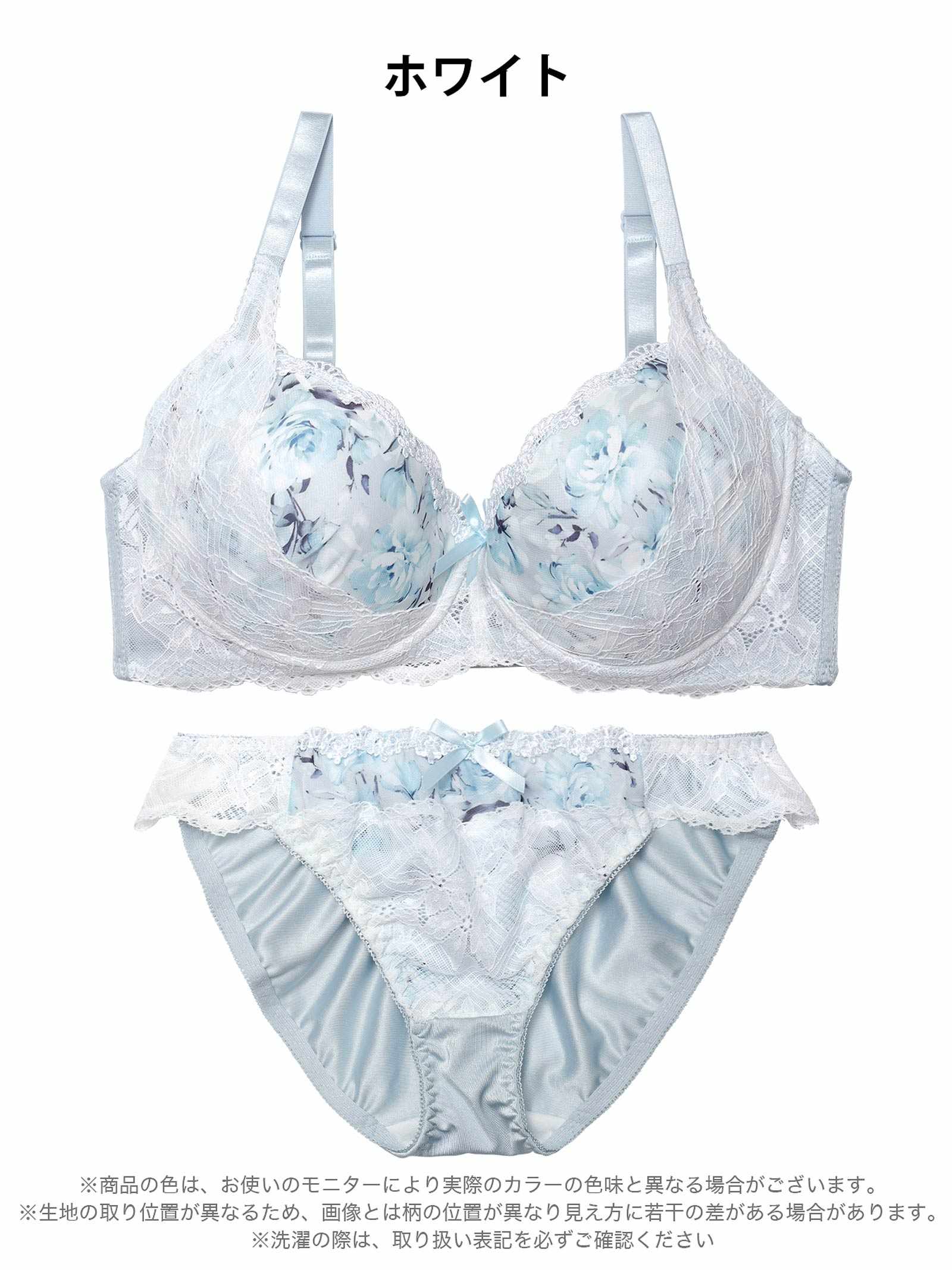 2/18新作!【EFサイズ】ピュアローズヴェールブラジャー&フルバックショーツ