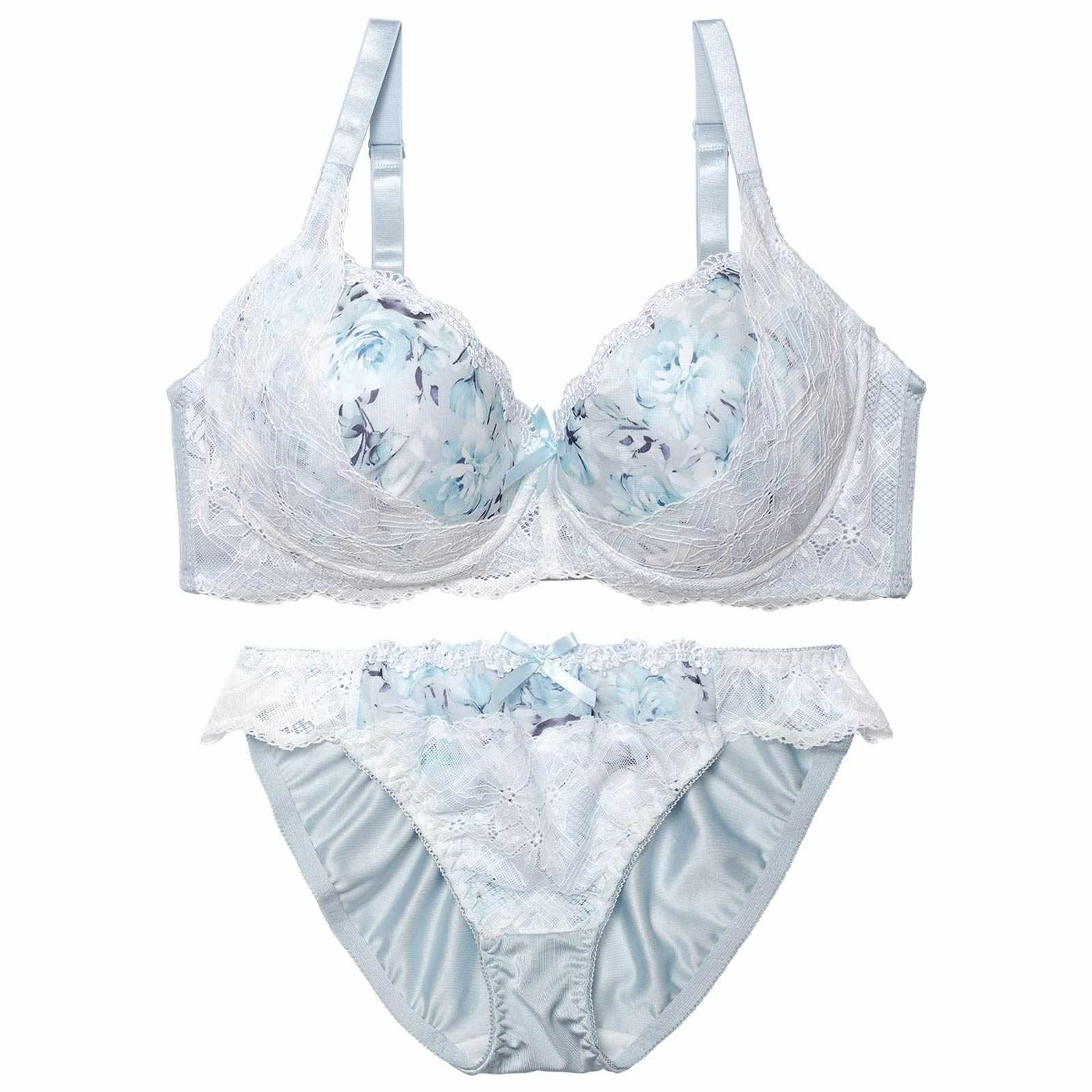 2/18新作!【EFサイズ】ピュアローズヴェールブラジャー&フルバックショーツ