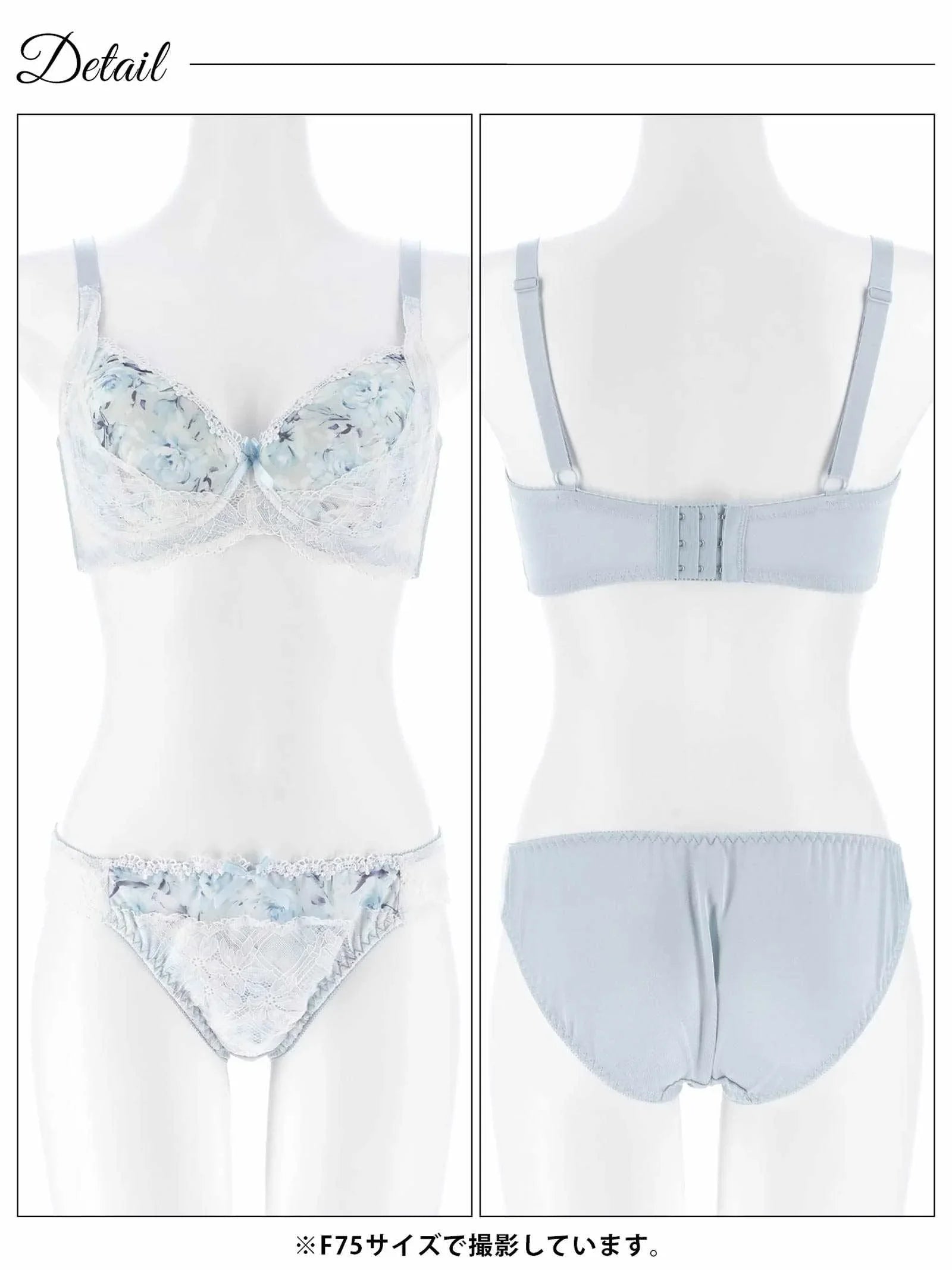 2/18新作!【EFサイズ】ピュアローズヴェールブラジャー&フルバックショーツ