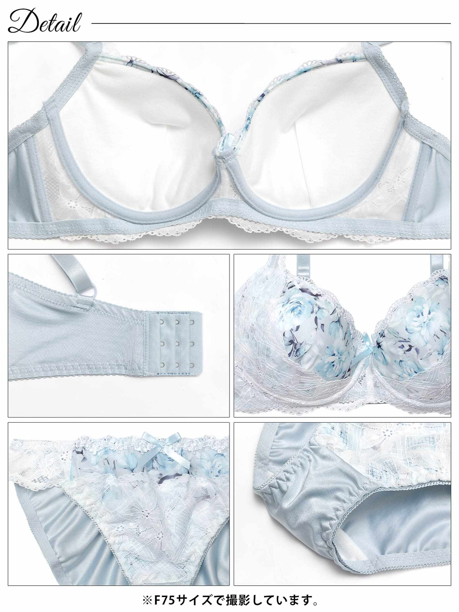 2/18新作!【EFサイズ】ピュアローズヴェールブラジャー&フルバックショーツ