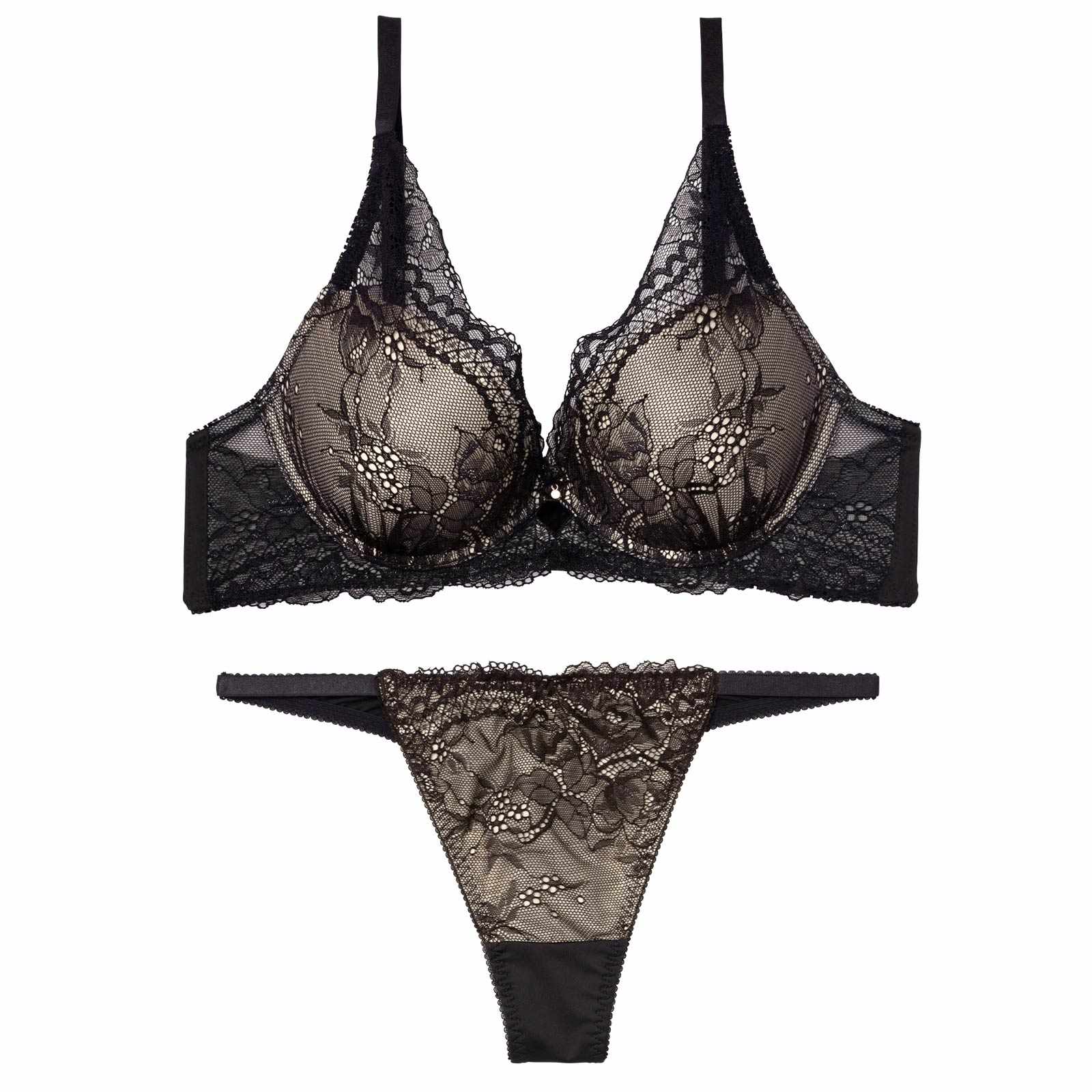 3/20新作!ミステリアスノワールレーシィブラジャー&Tバックショーツ