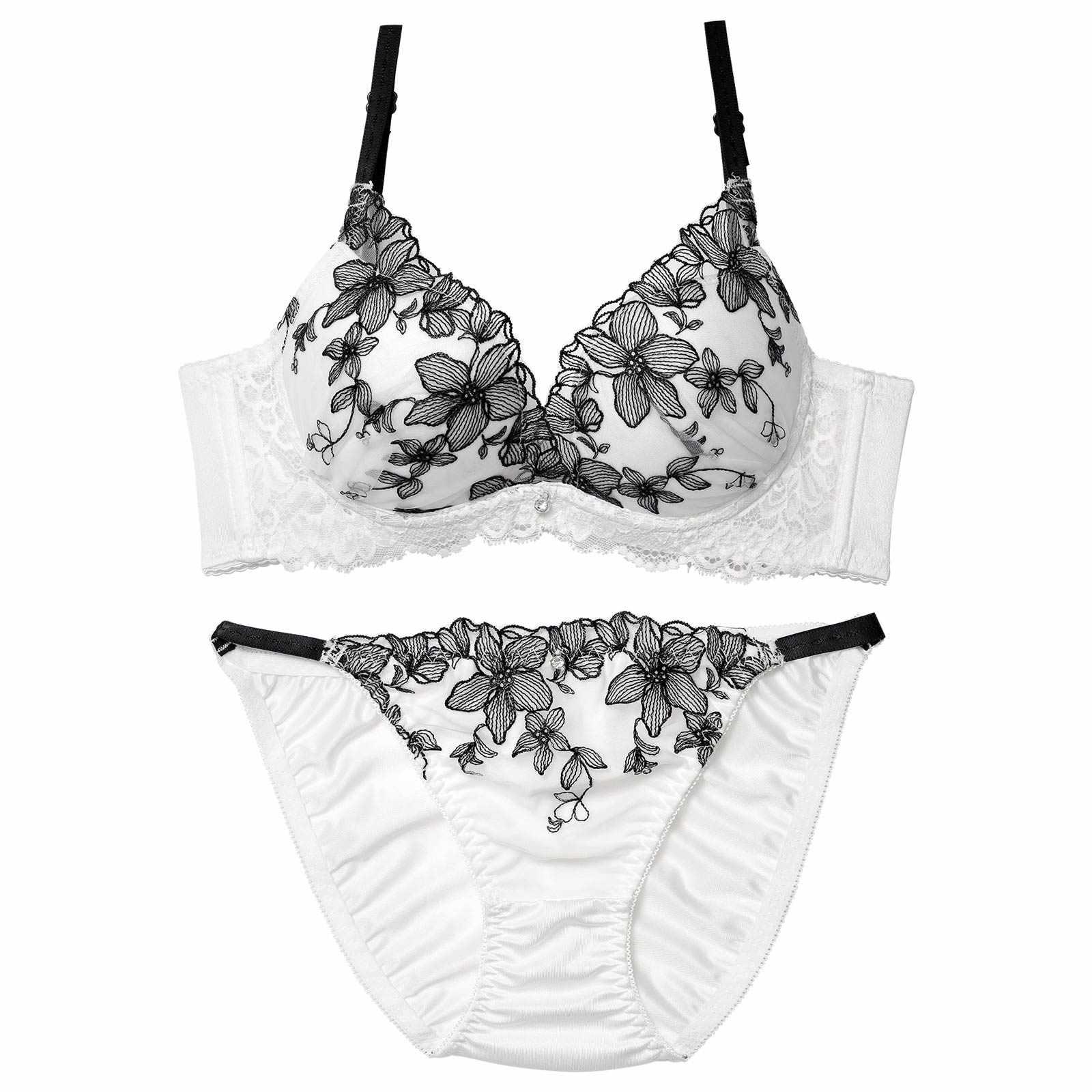 ミステリアスシアーブルーム育乳脇高ブラジャー&フルバックショーツ