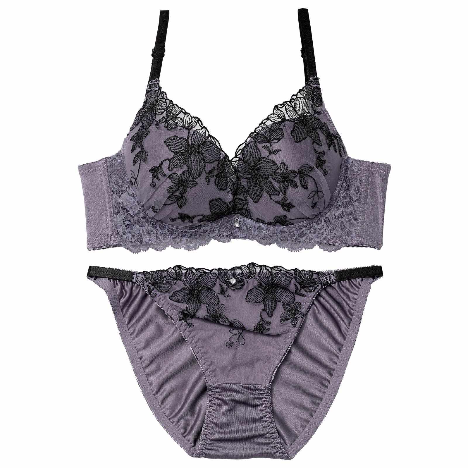 12/8新作!ミステリアスシアーブルーム育乳脇高ブラジャー&フルバックショーツ