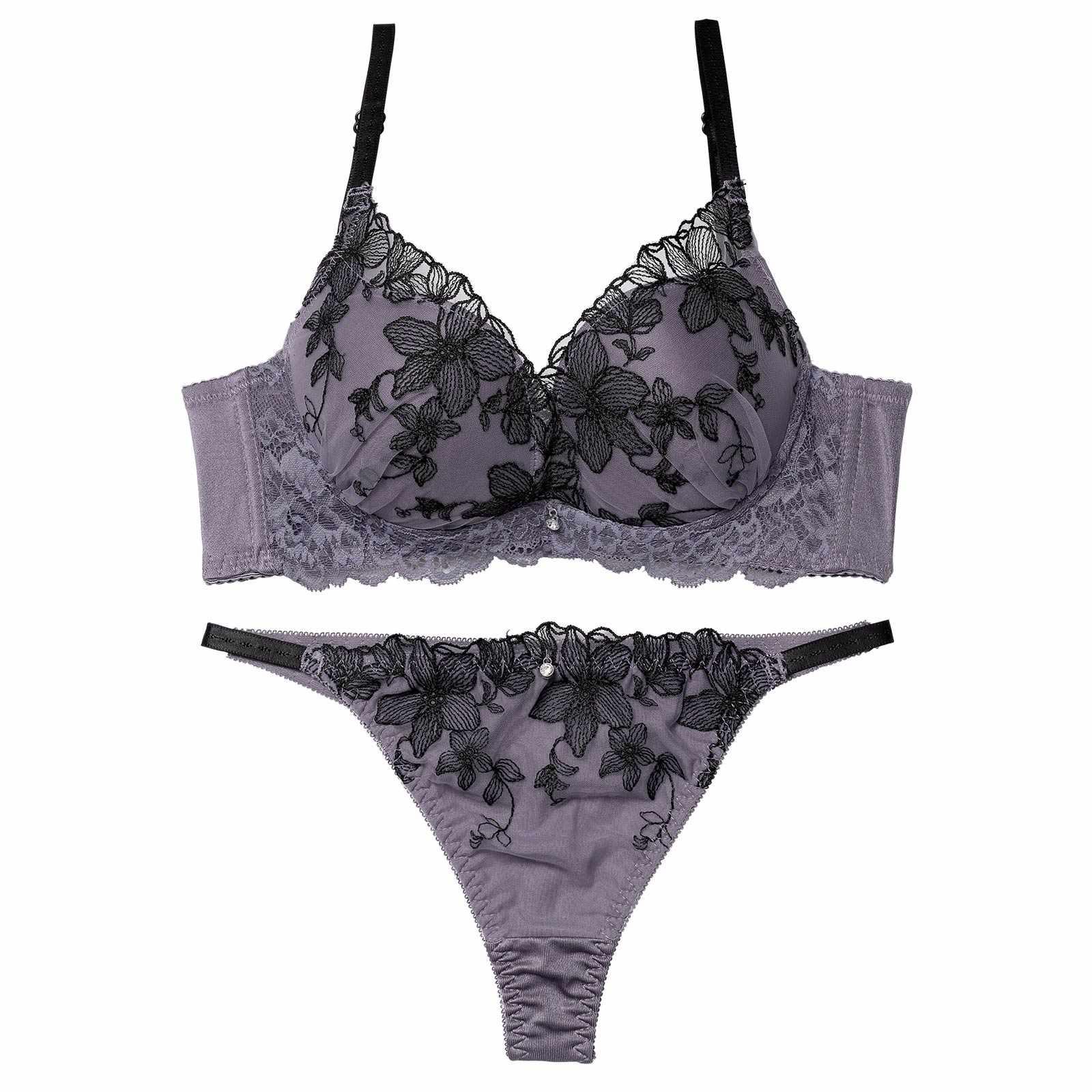 ミステリアスシアーブルーム育乳脇高ブラジャー&Tバックショーツ