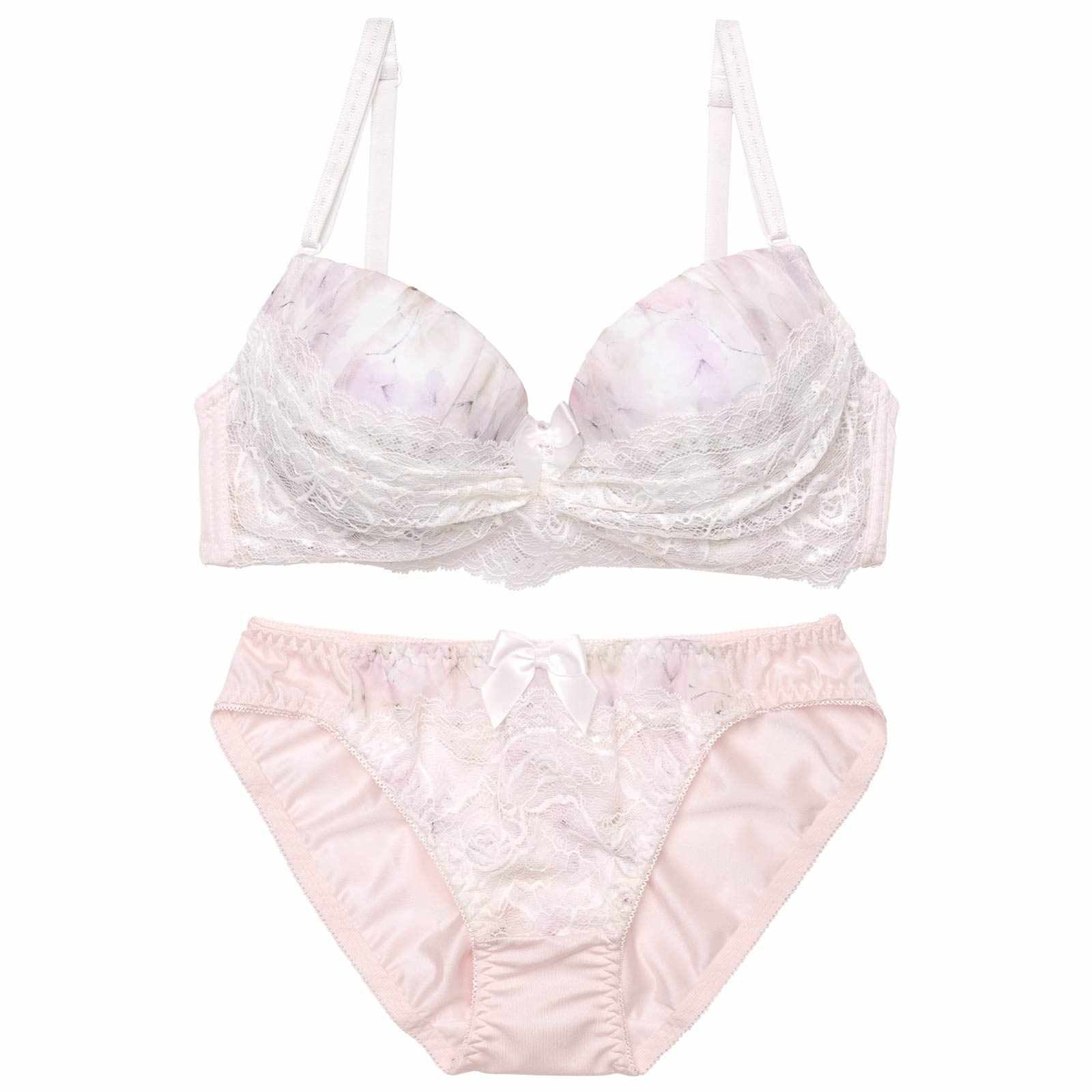 ドリーミーフローラルレースブラジャー&フルバックショーツ