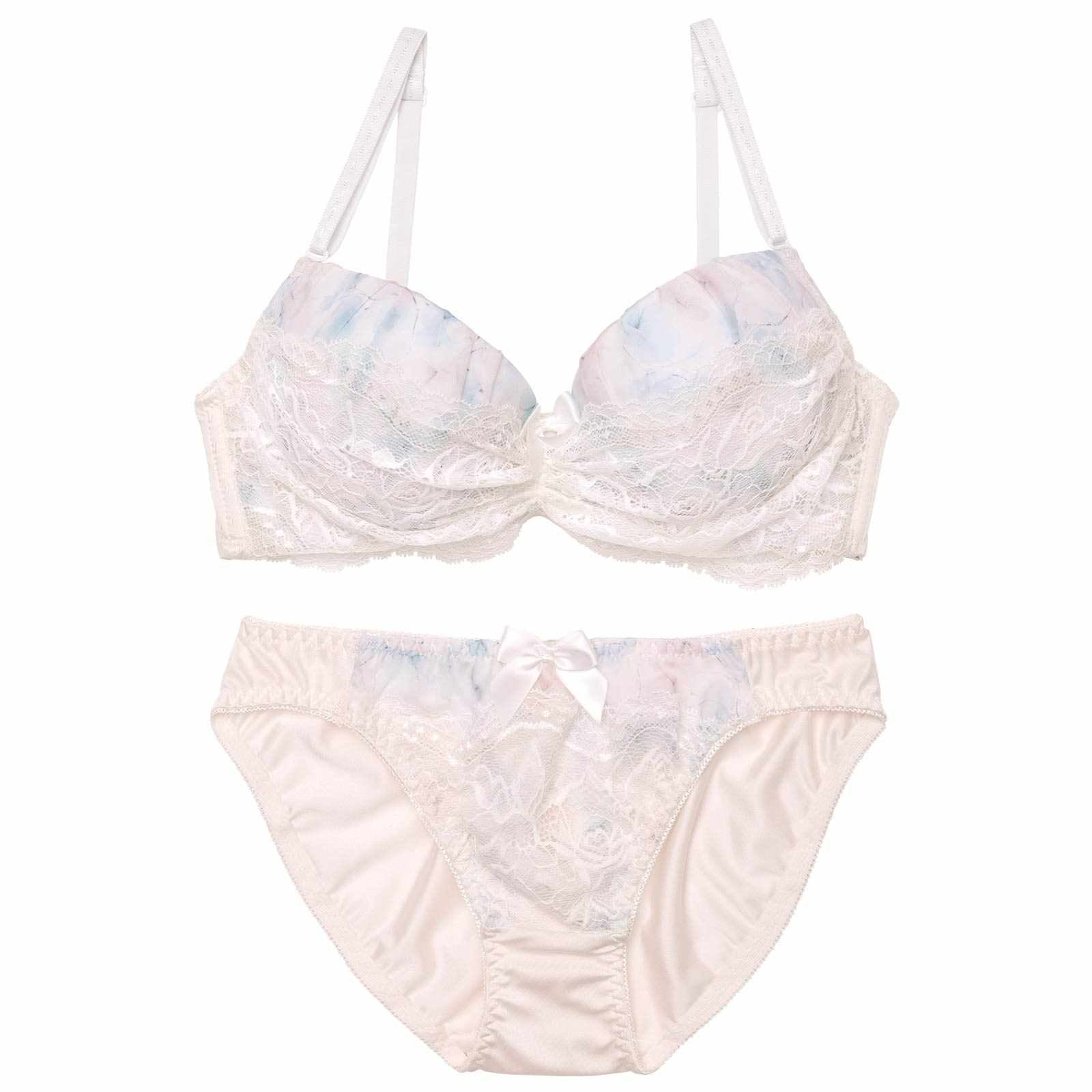 ドリーミーフローラルレースブラジャー&フルバックショーツ