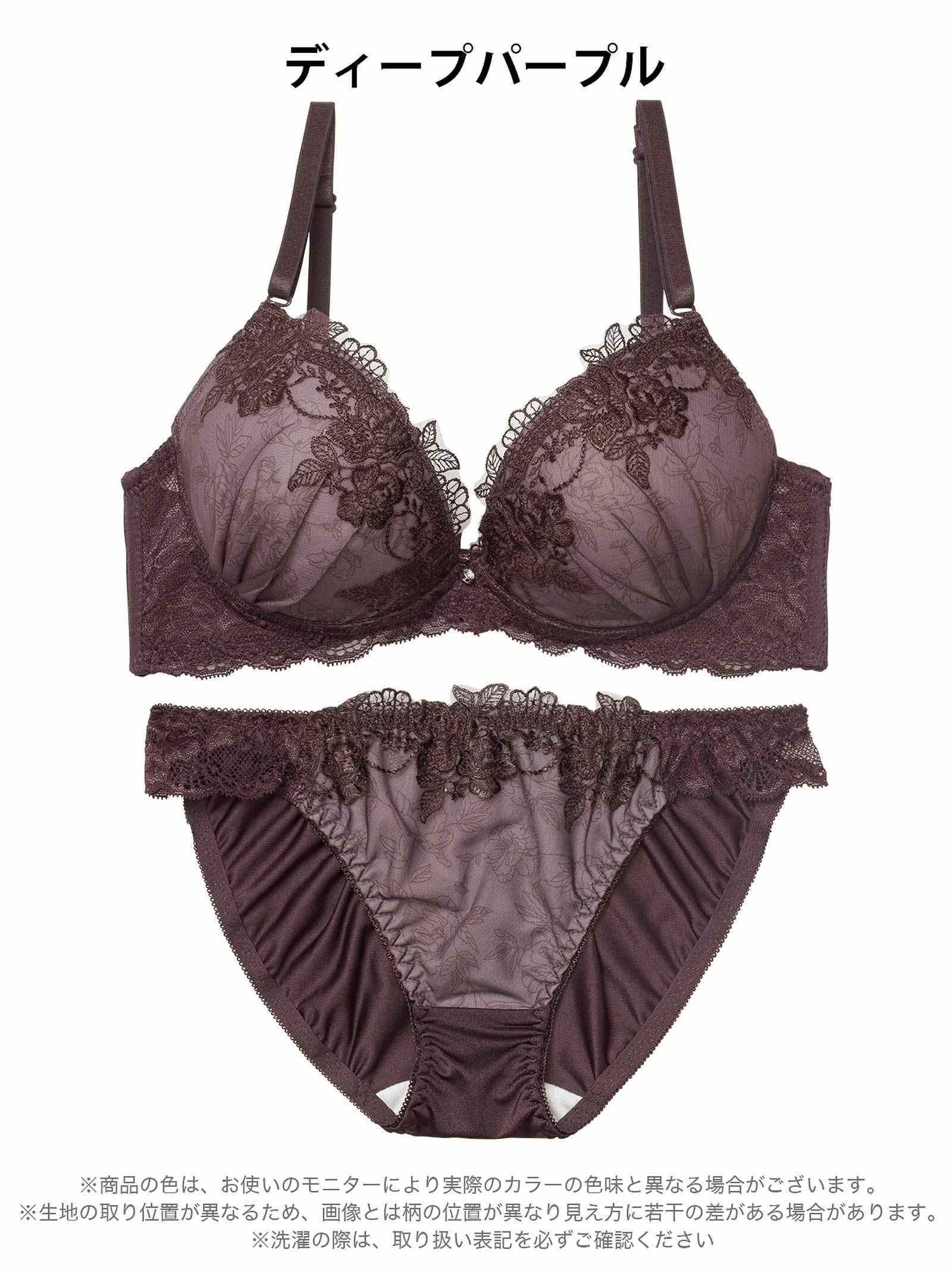 2/13新作!【三上悠亜着用】【EFサイズ】ブロッサムダークレースブラジャー&フルバックショーツ