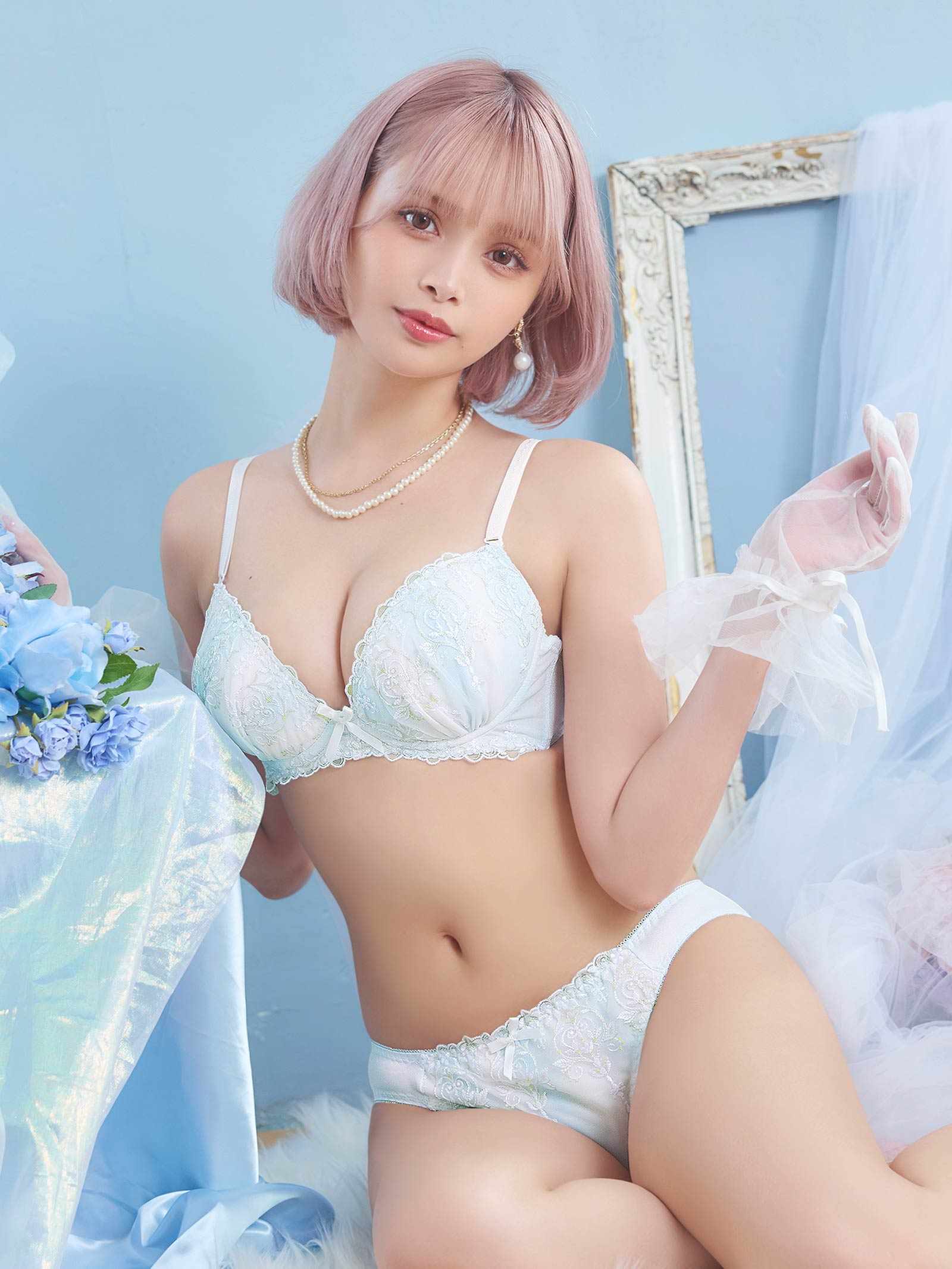 9/29新作!プリンセスアイビーマーブルブラジャー&フルバックショーツ