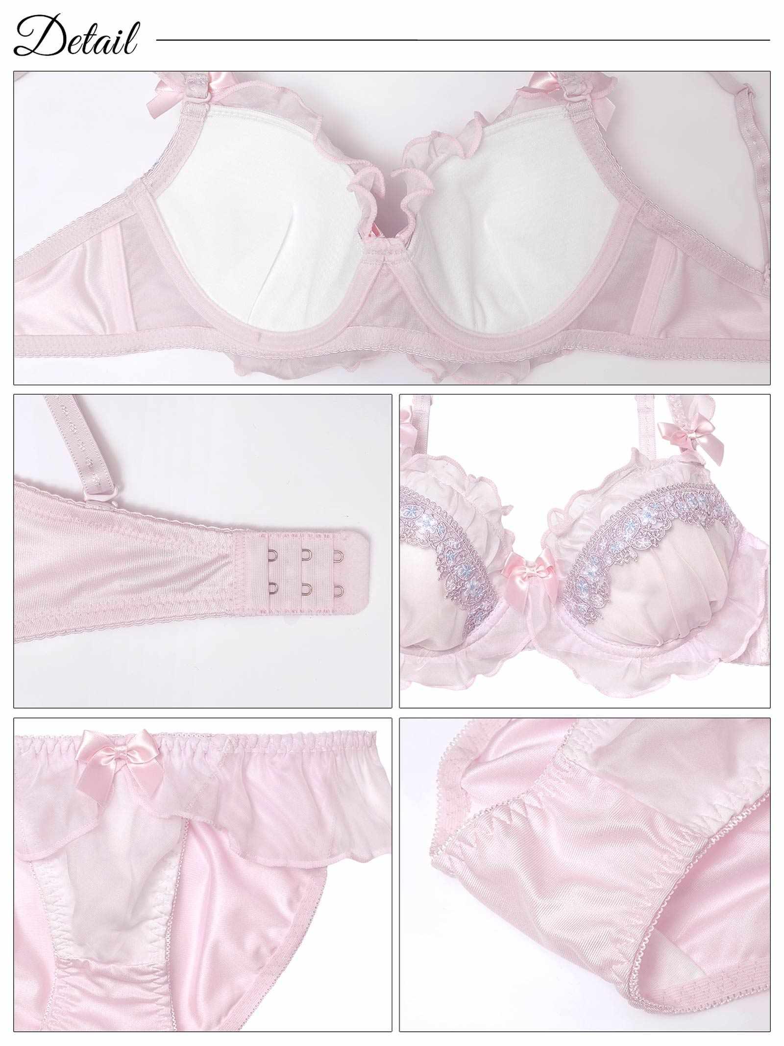 10/29新作!スウィートフリルエンブロイダリーブラジャー&フルバックショーツ