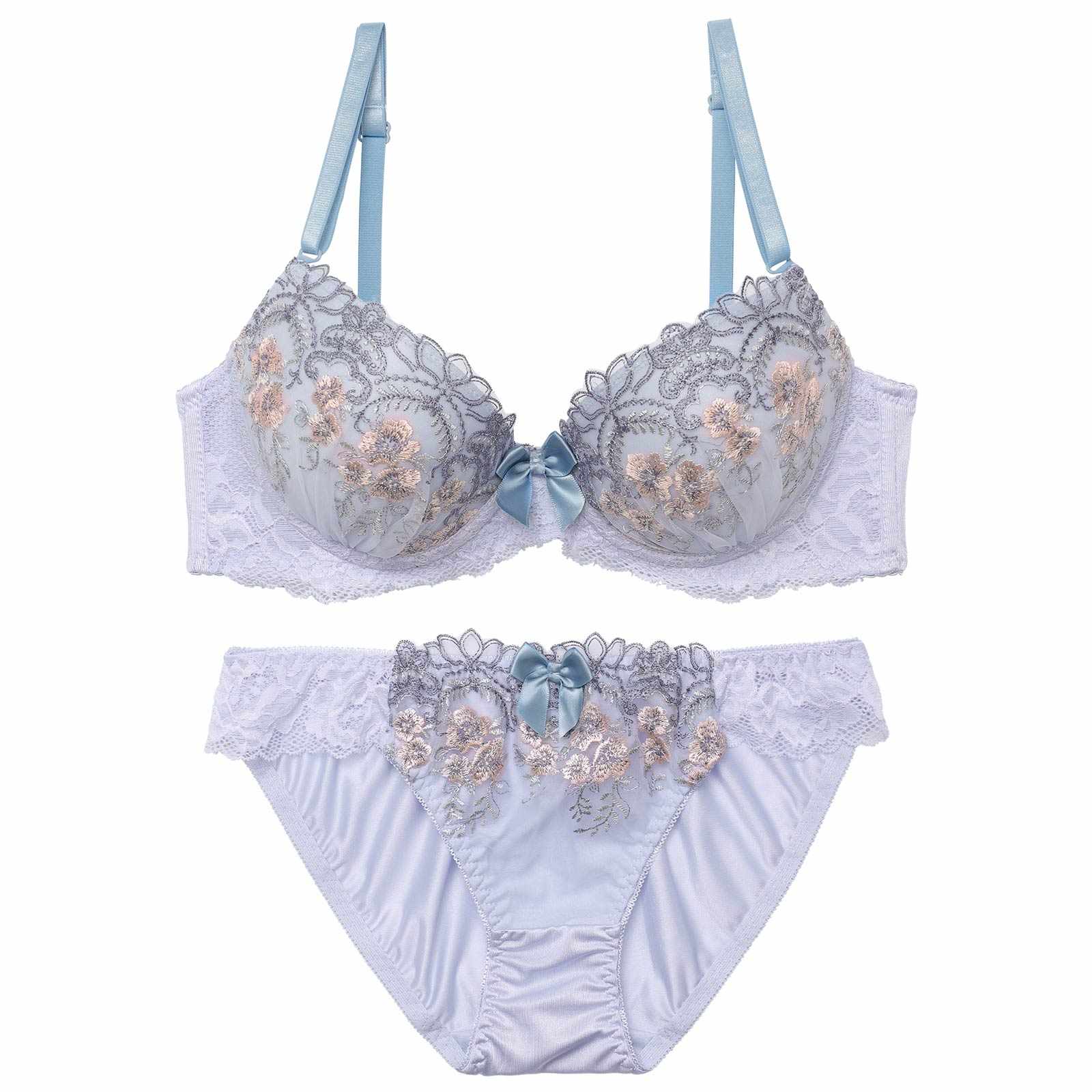 1/21新作!フルールリボンチュールブラジャー&フルバックショーツ