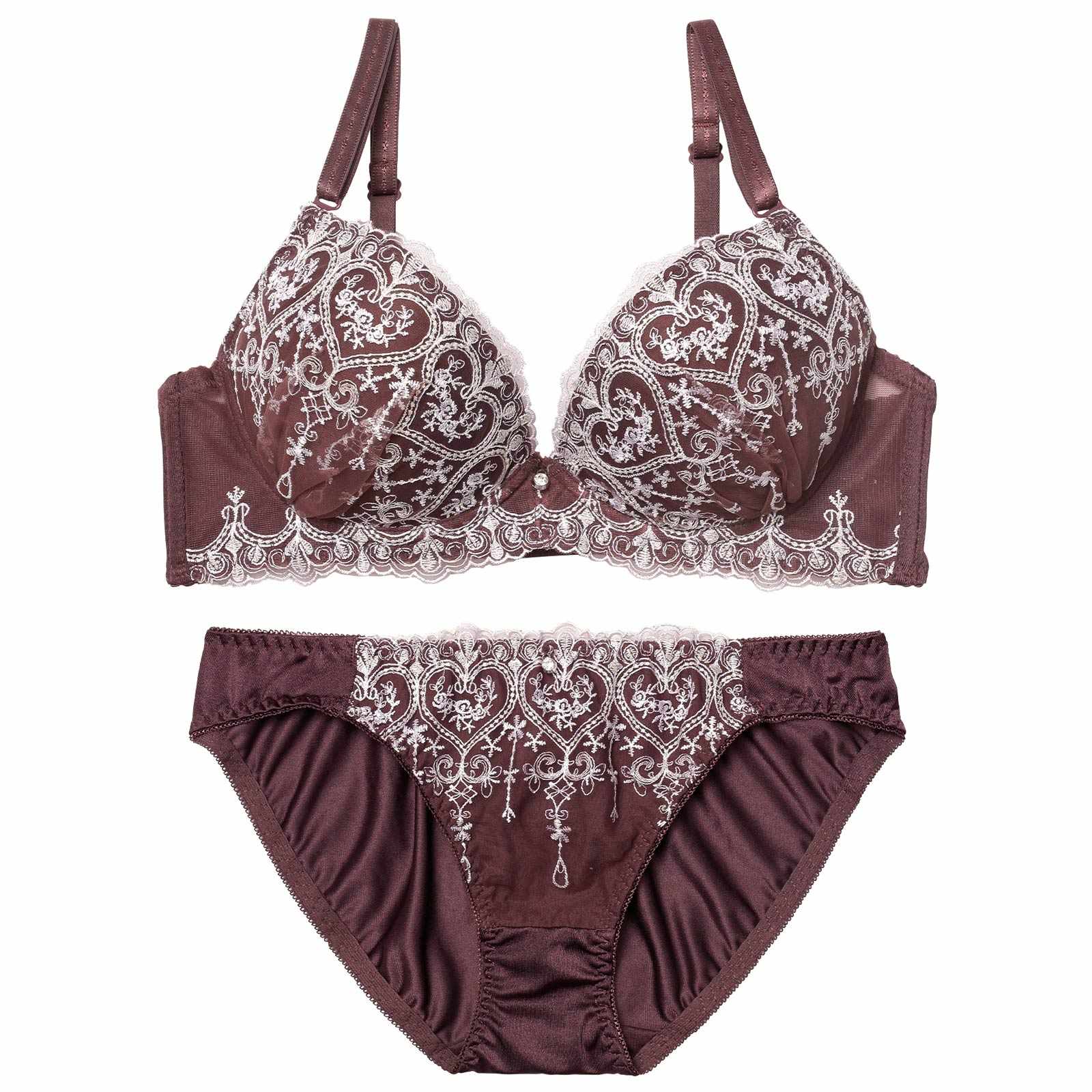 1/26新作!ロイヤルハートチュールレースブラジャー&フルバックショーツ