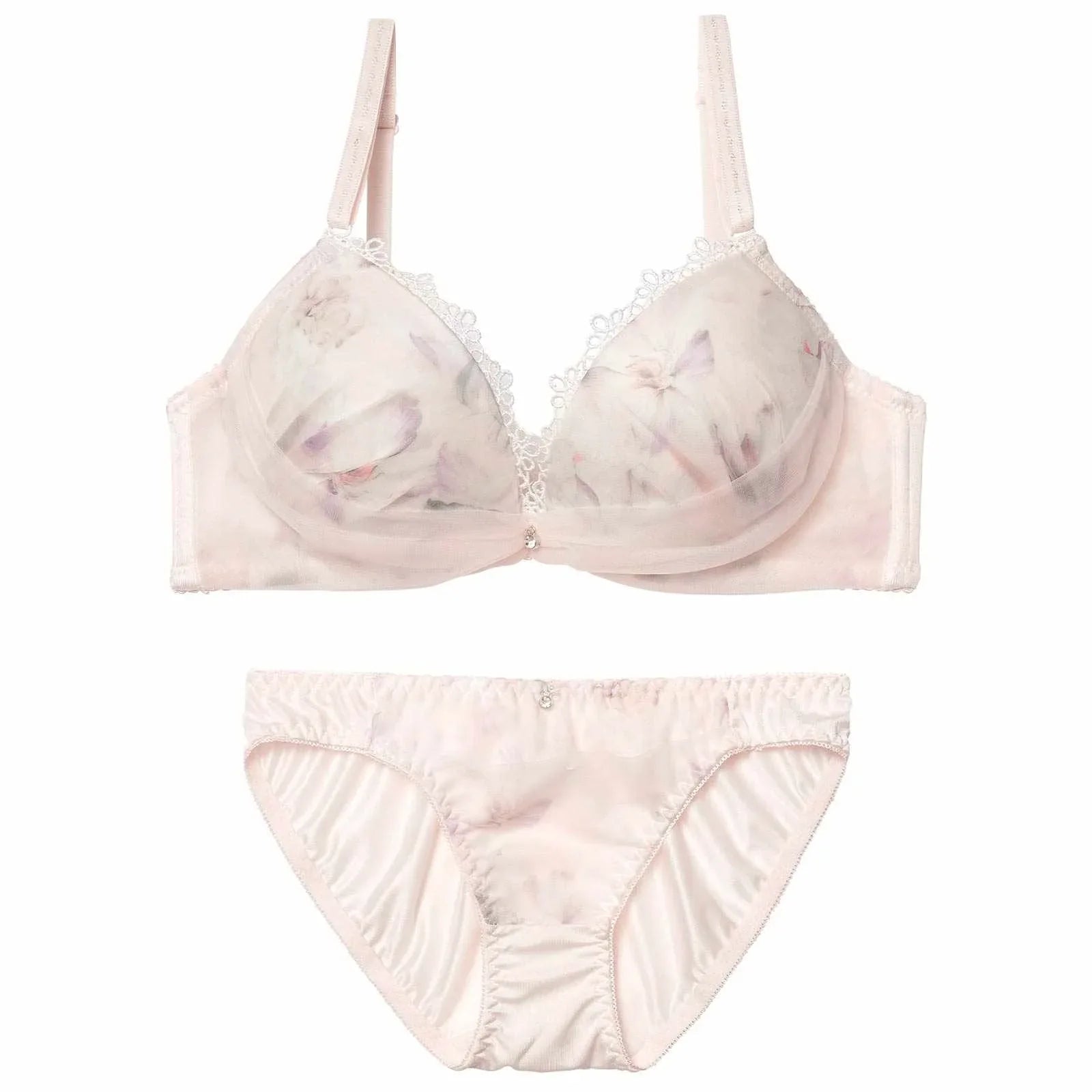 2/18新作!ミスティフローラルチュールブラジャー&フルバックショーツ