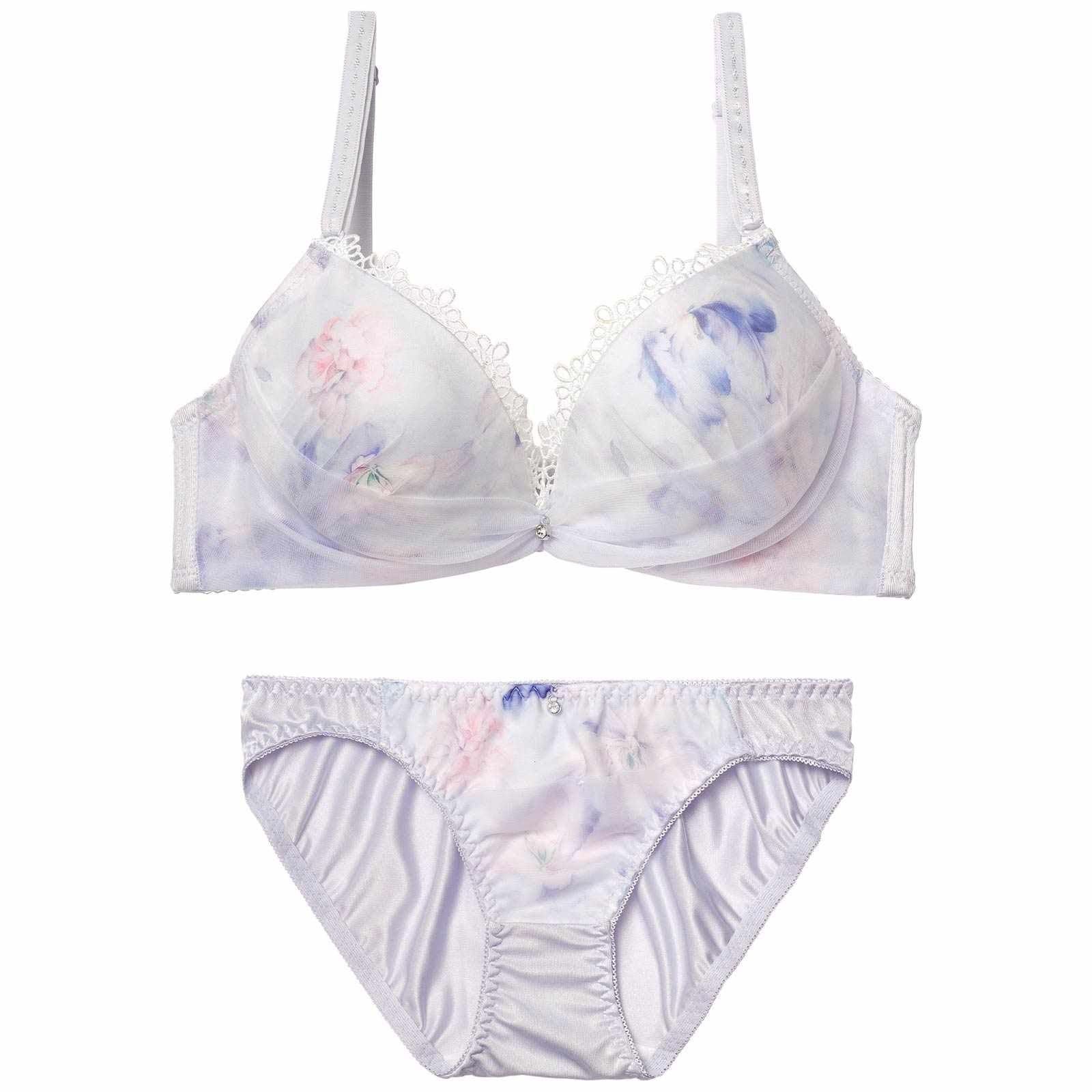 2/18新作!ミスティフローラルチュールブラジャー&フルバックショーツ