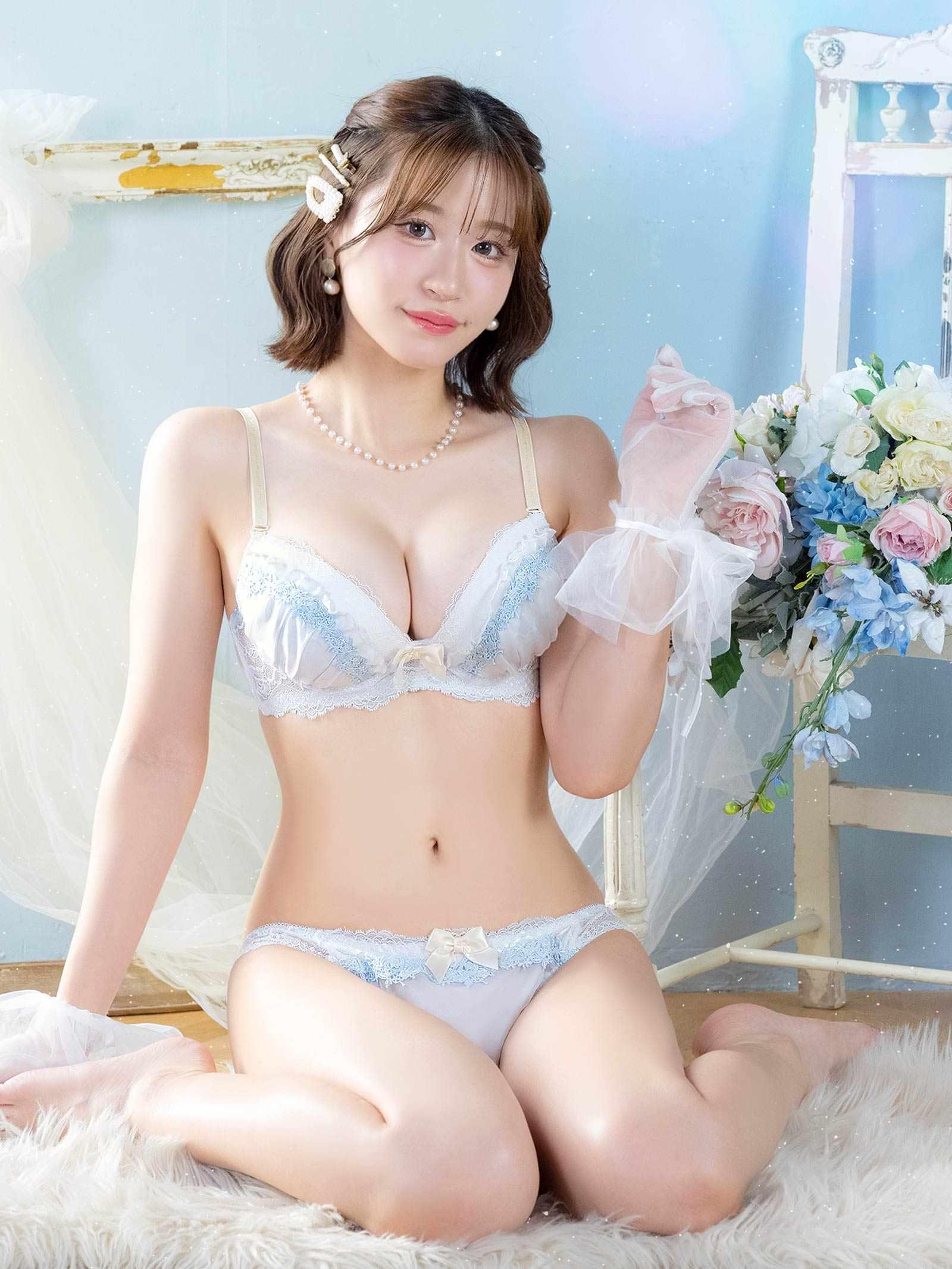 2/9新作!パステルスウィートフリルブラジャー&フルバックショーツ