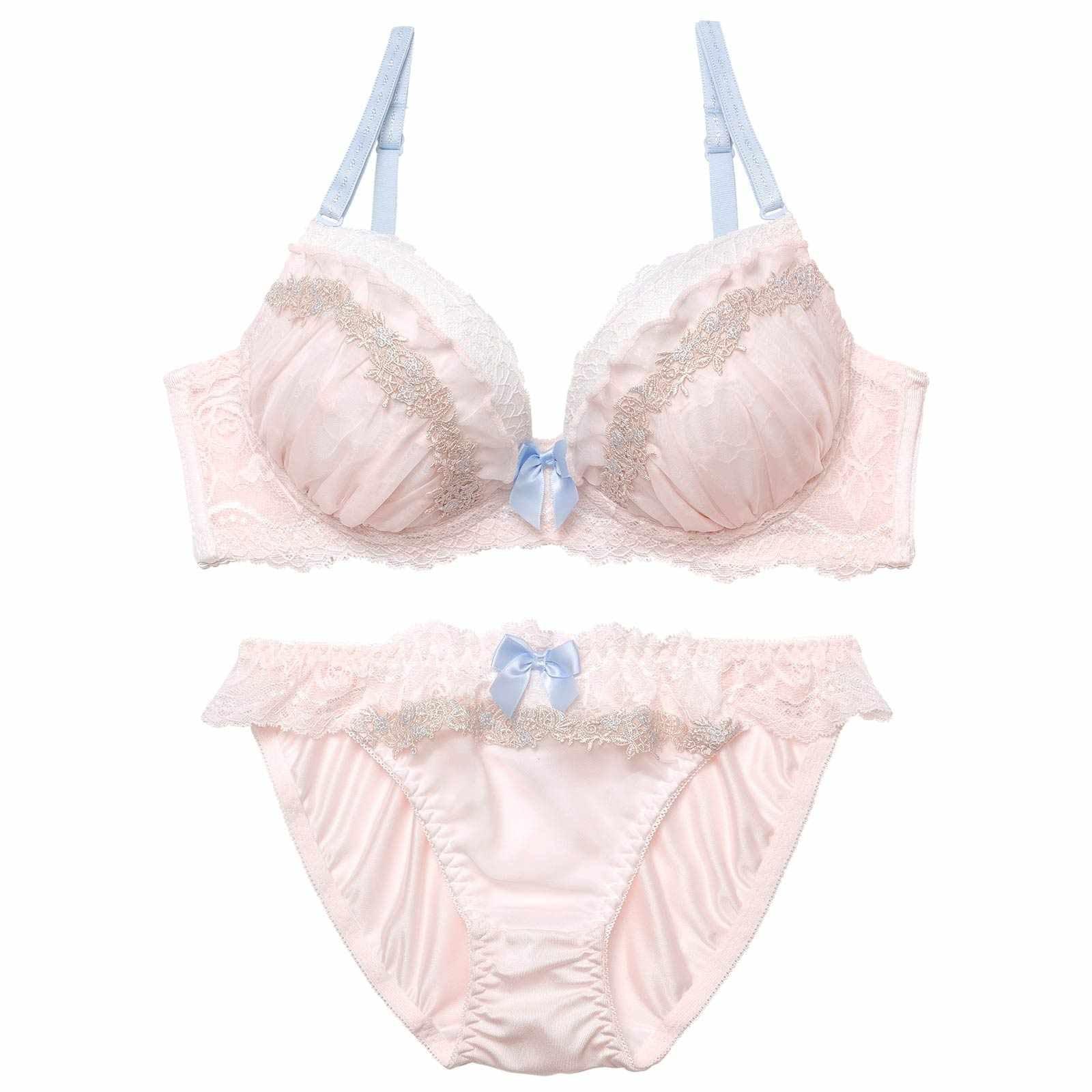 2/9新作!パステルスウィートフリルブラジャー&フルバックショーツ