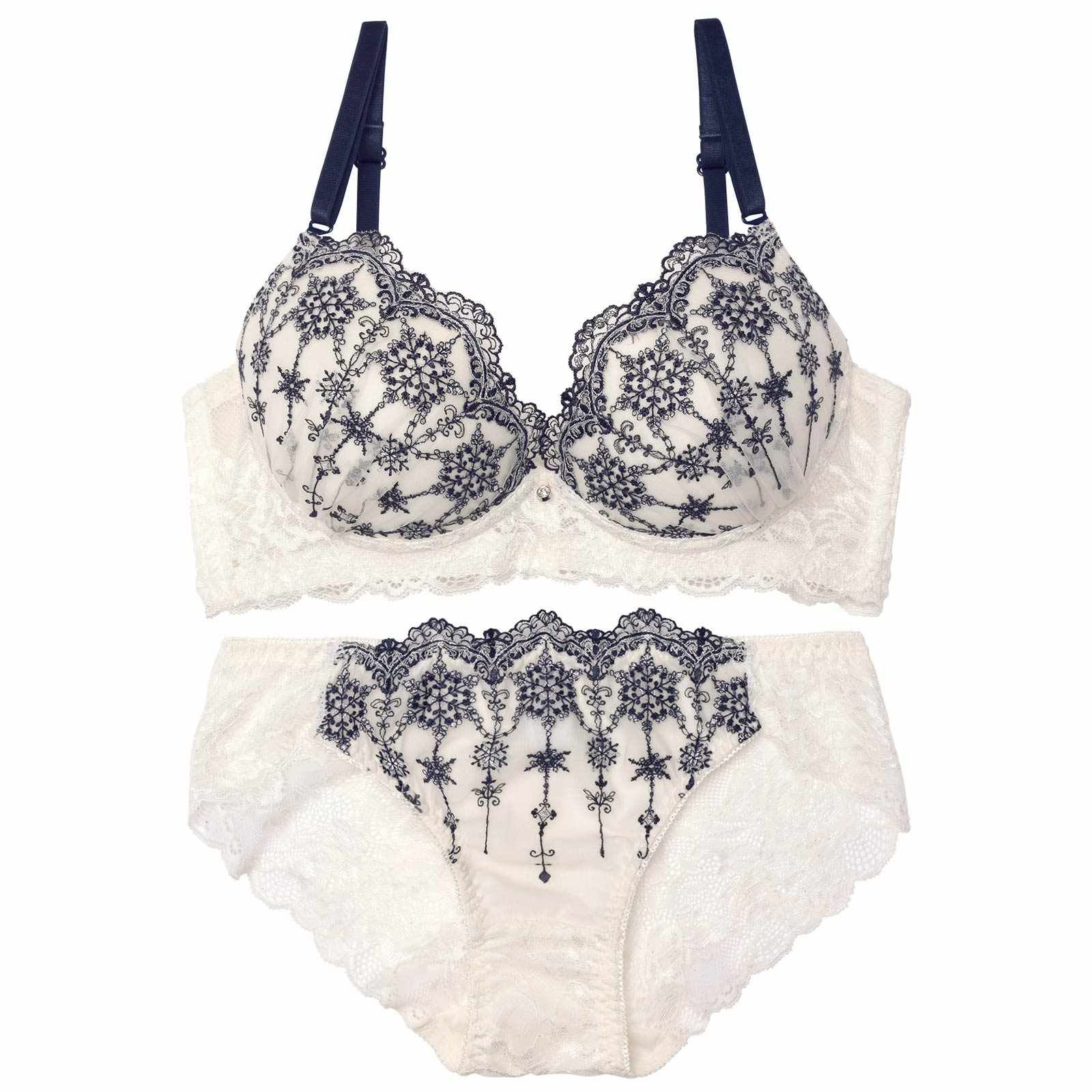 4/6新作!シャイニークリスタル育乳脇高ブラジャー&バック透けフルバックショーツ