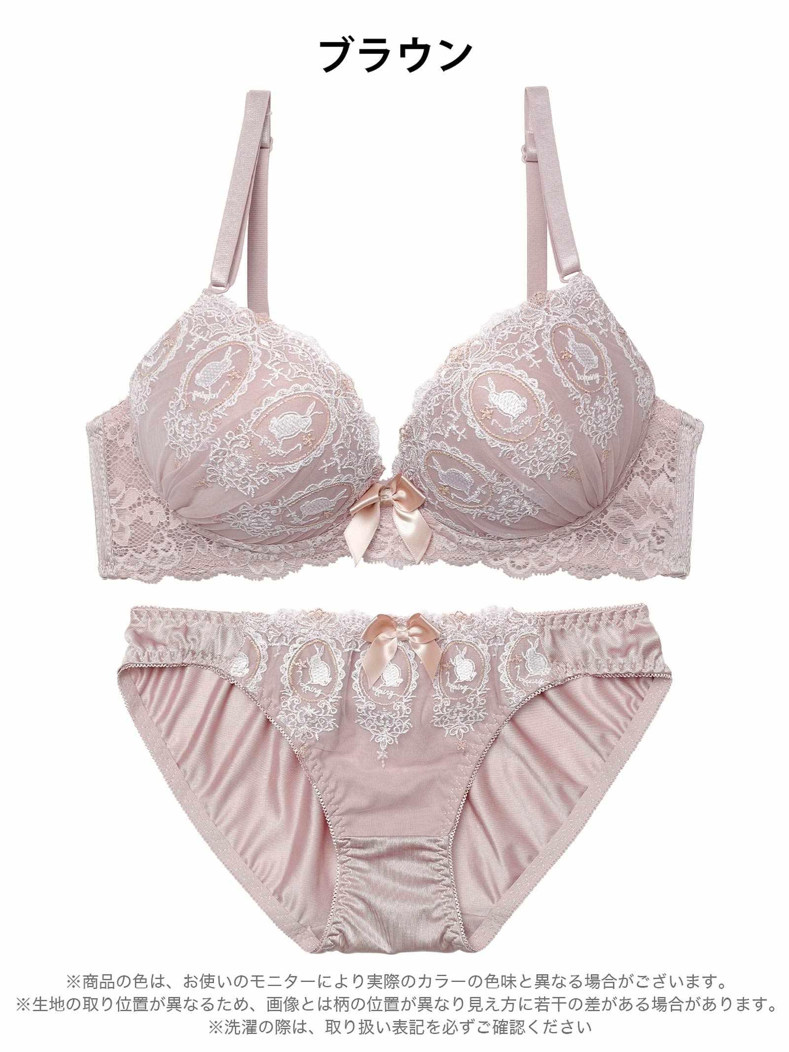 2/6新作!ガーリーラビットエンブロイダリーブラジャー&フルバックショーツ