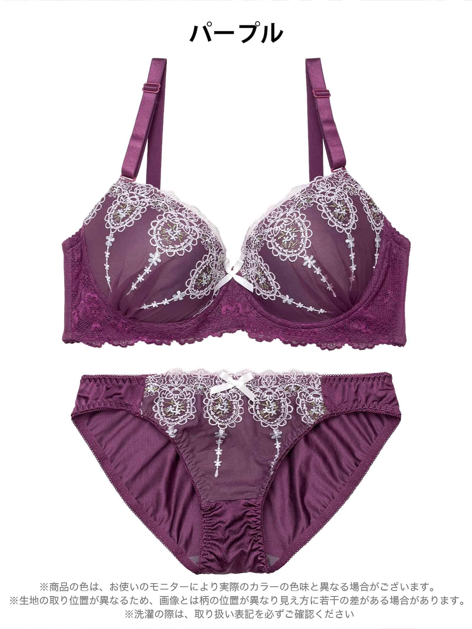 2/25新作!【EFサイズ】クラシカルフルーレットブラジャー&フルバックショーツ