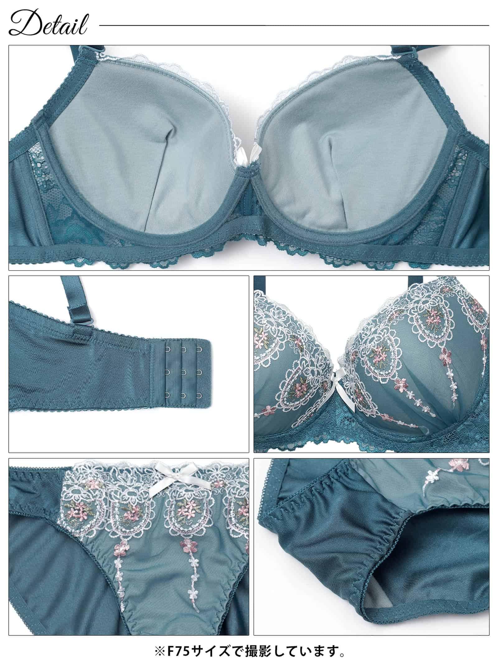 2/25新作!【EFサイズ】クラシカルフルーレットブラジャー&フルバックショーツ