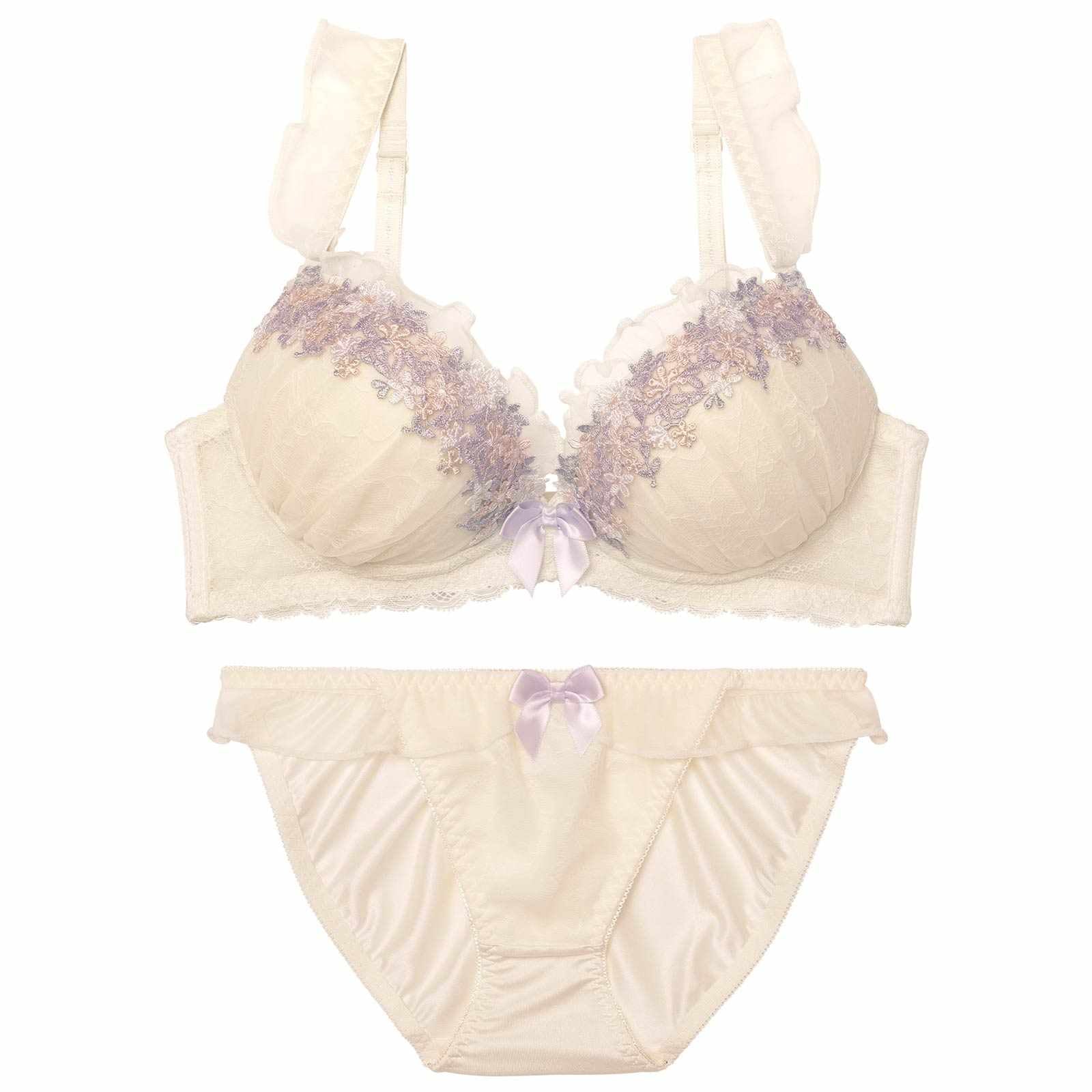3/11新作!ブルーミングリボンフリルブラジャー&フルバックショーツ