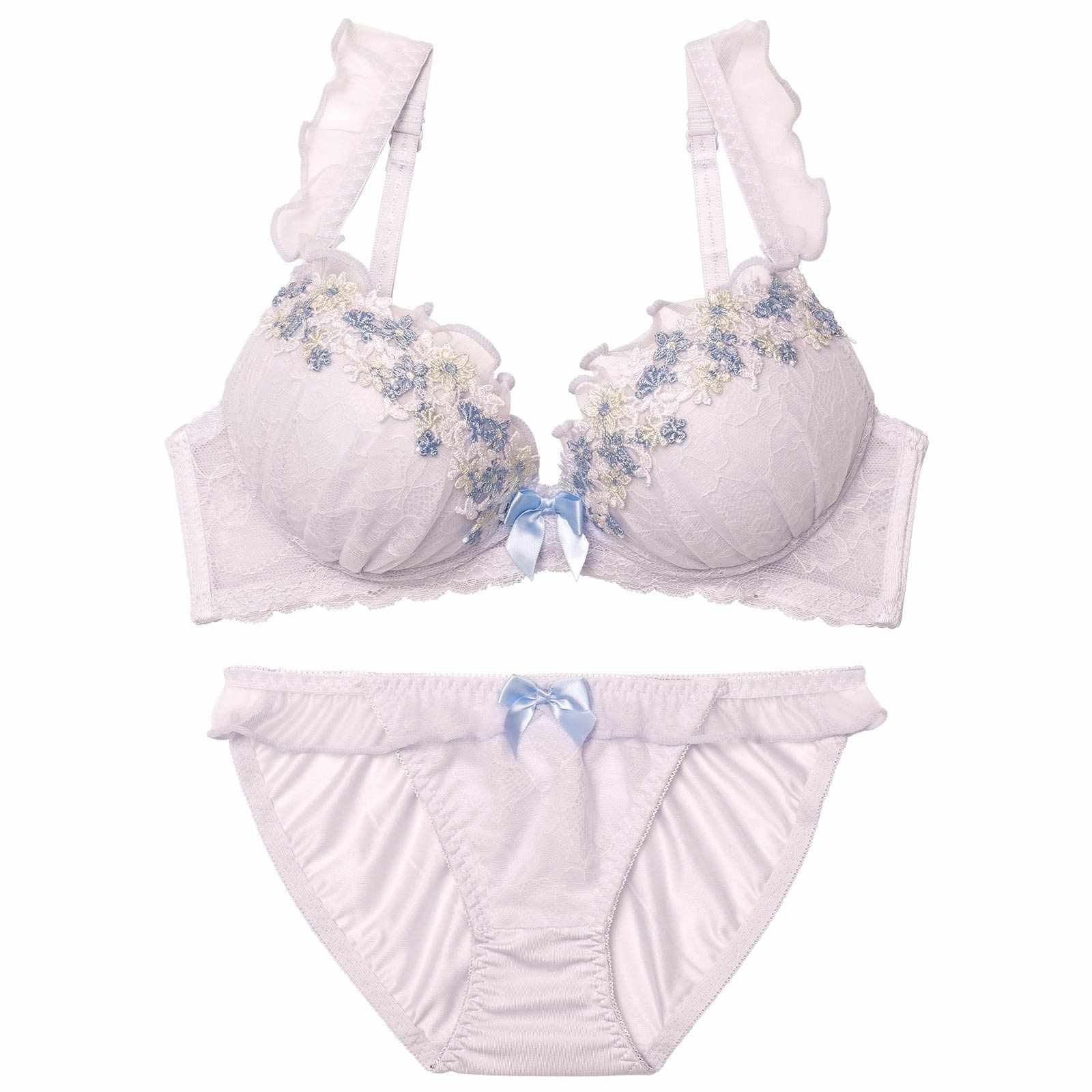 3/11新作!ブルーミングリボンフリルブラジャー&フルバックショーツ