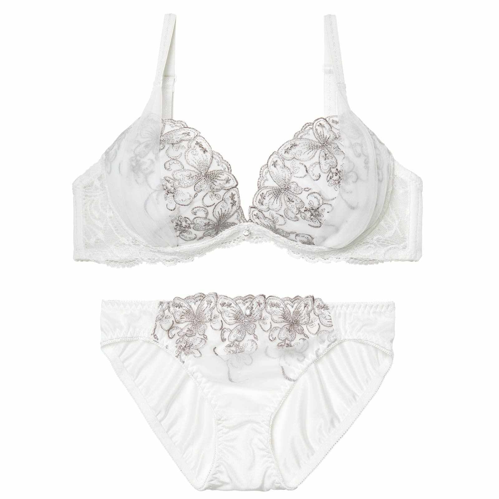 4/8新作!シックバタフライチュールブラジャー&フルバックショーツ