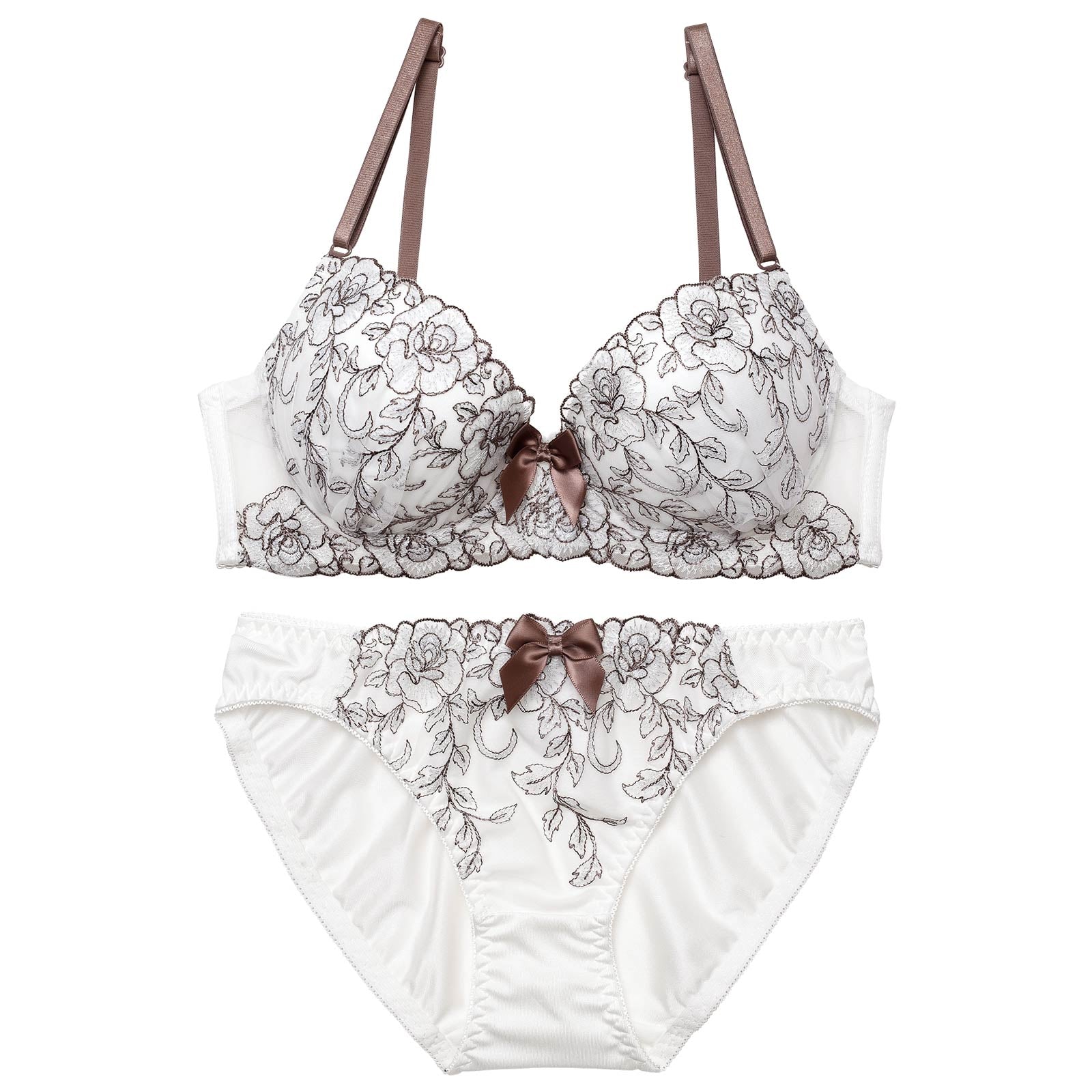 4/15新作!シャイニーリボンブルームブラジャー&フルバックショーツ