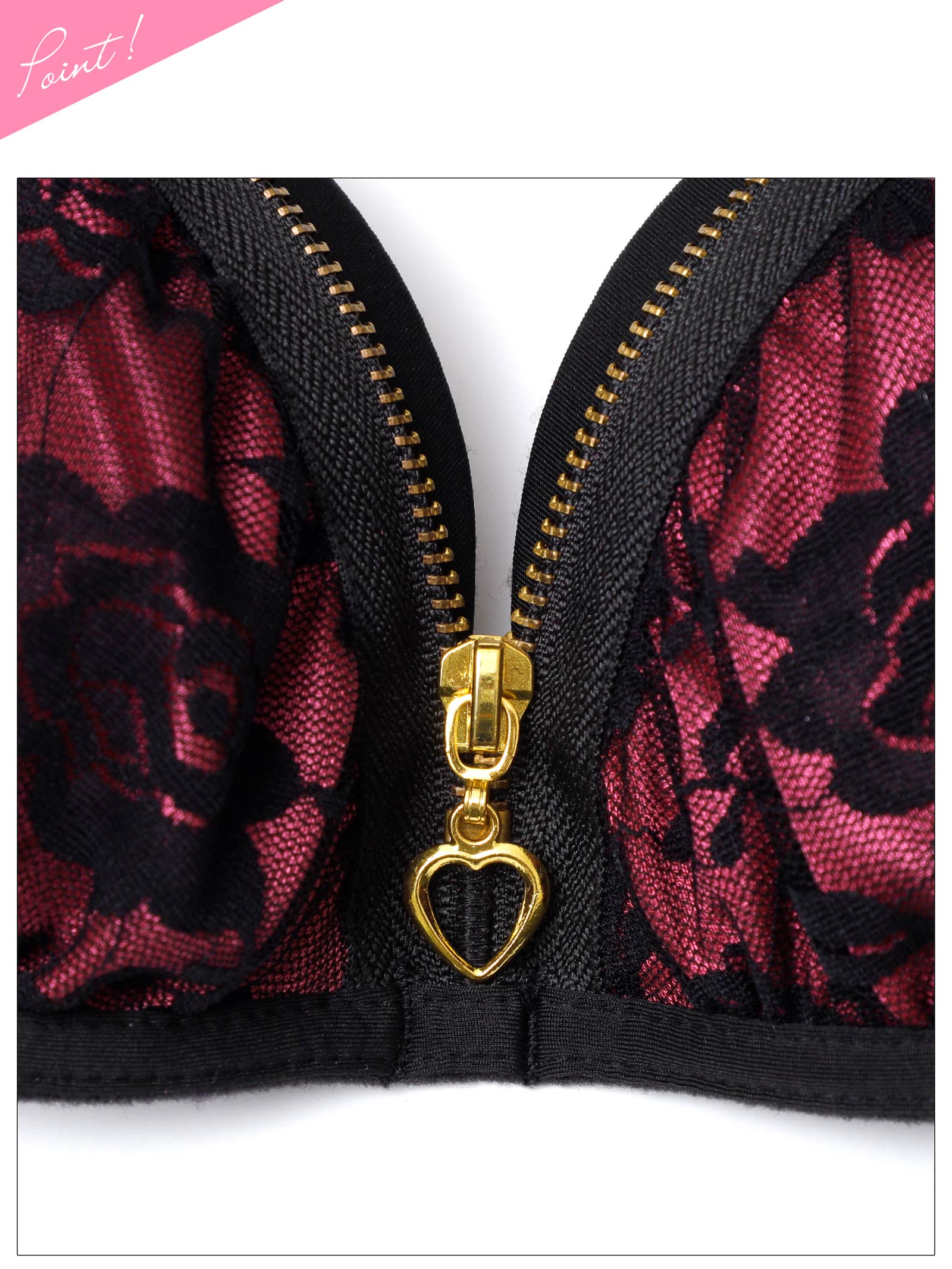 3/6新作!グラマラスローズファスナーブラジャー&フルバックショーツ