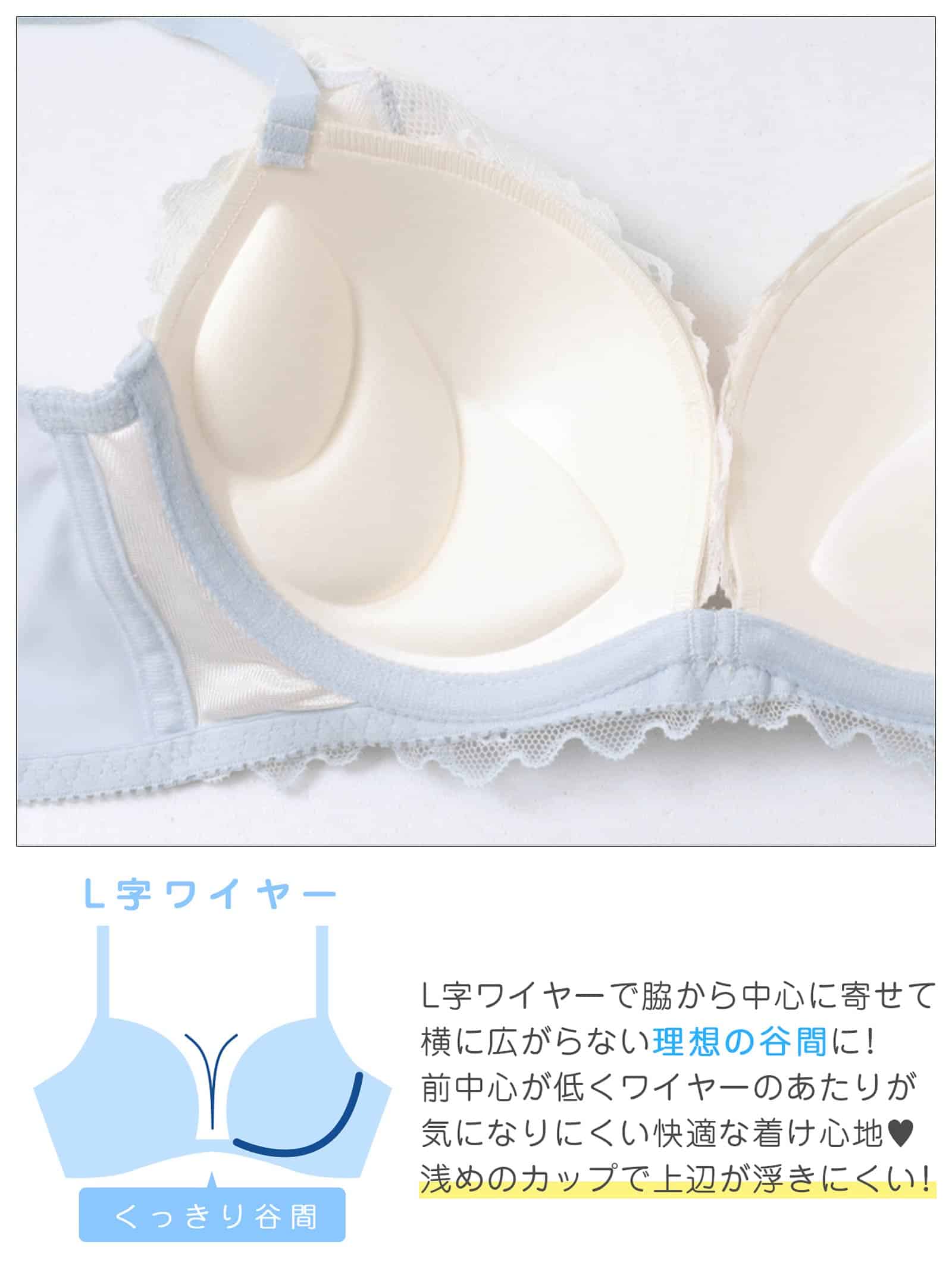 8/24新作!フェミニンボタニカルレース育乳脇高ブラジャー&フルバックショーツ