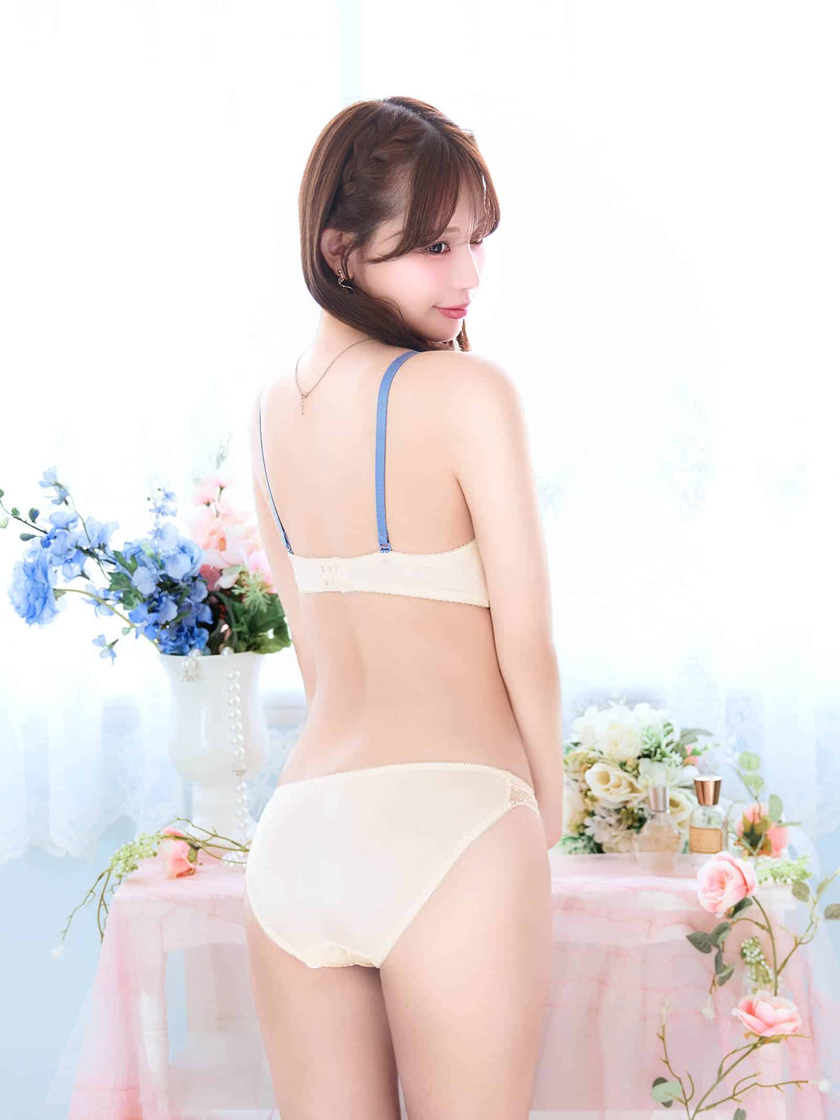 10/7新作!ガーリーハートレースブラジャー&フルバックショーツ