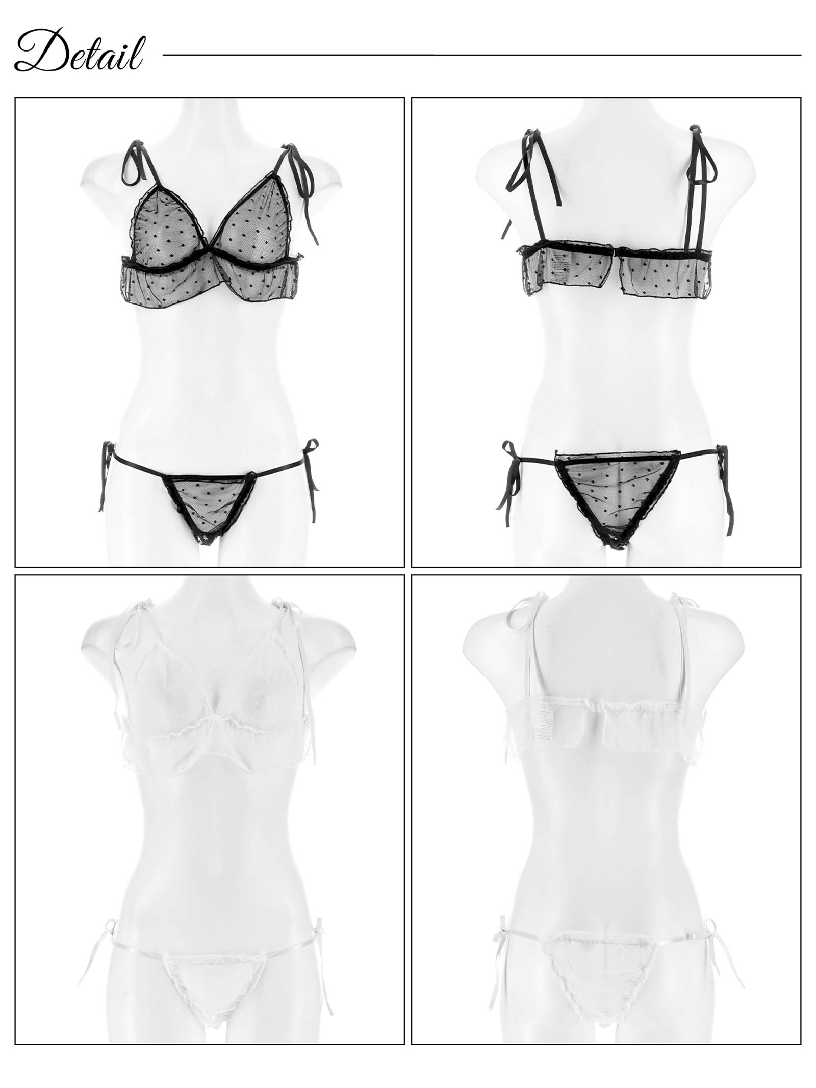 12/2再販!アムールドットシアーブラジャー&サイド紐バック透けTバックショーツ