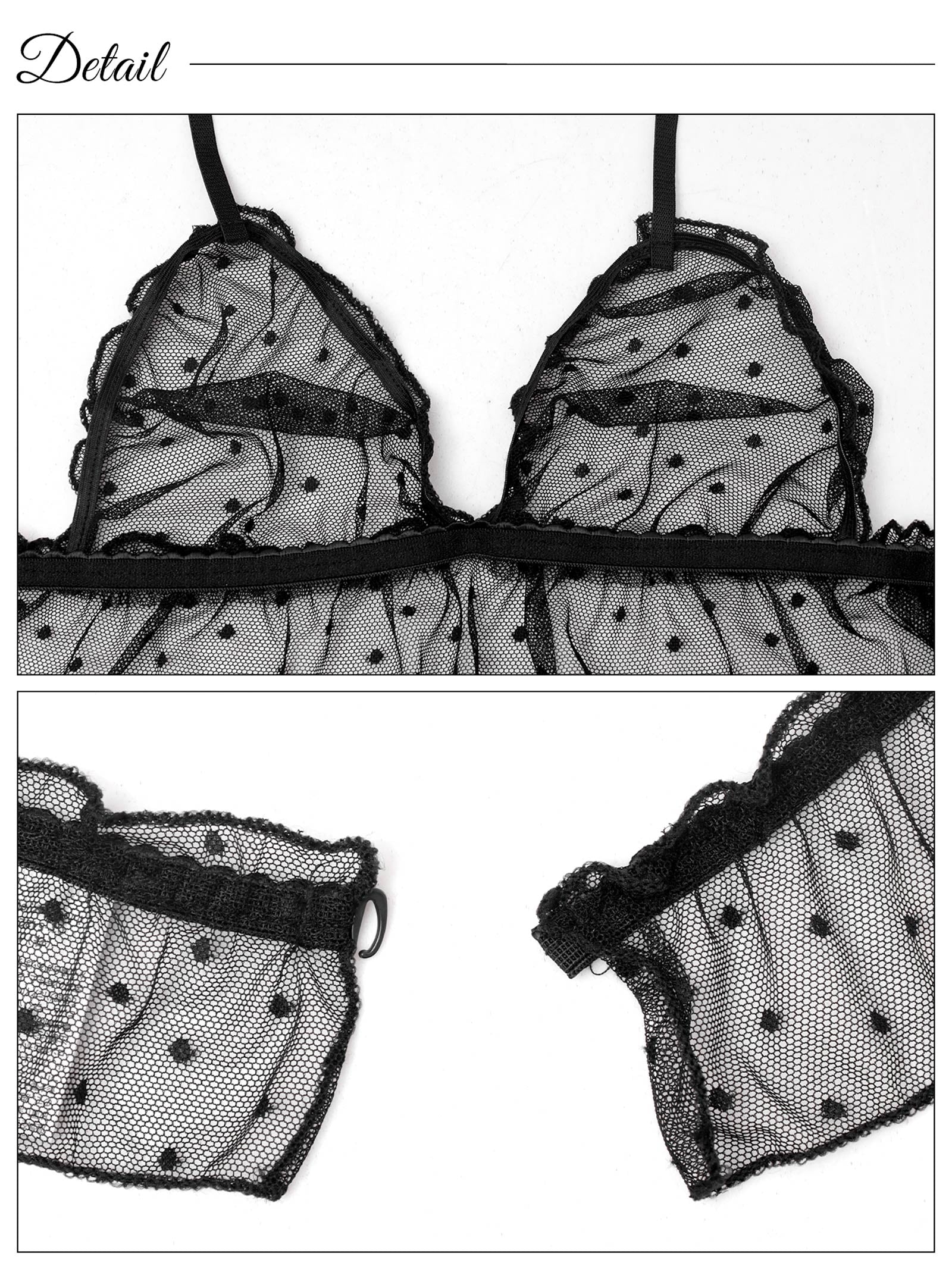 12/2再販!アムールドットシアーブラジャー&サイド紐バック透けTバックショーツ