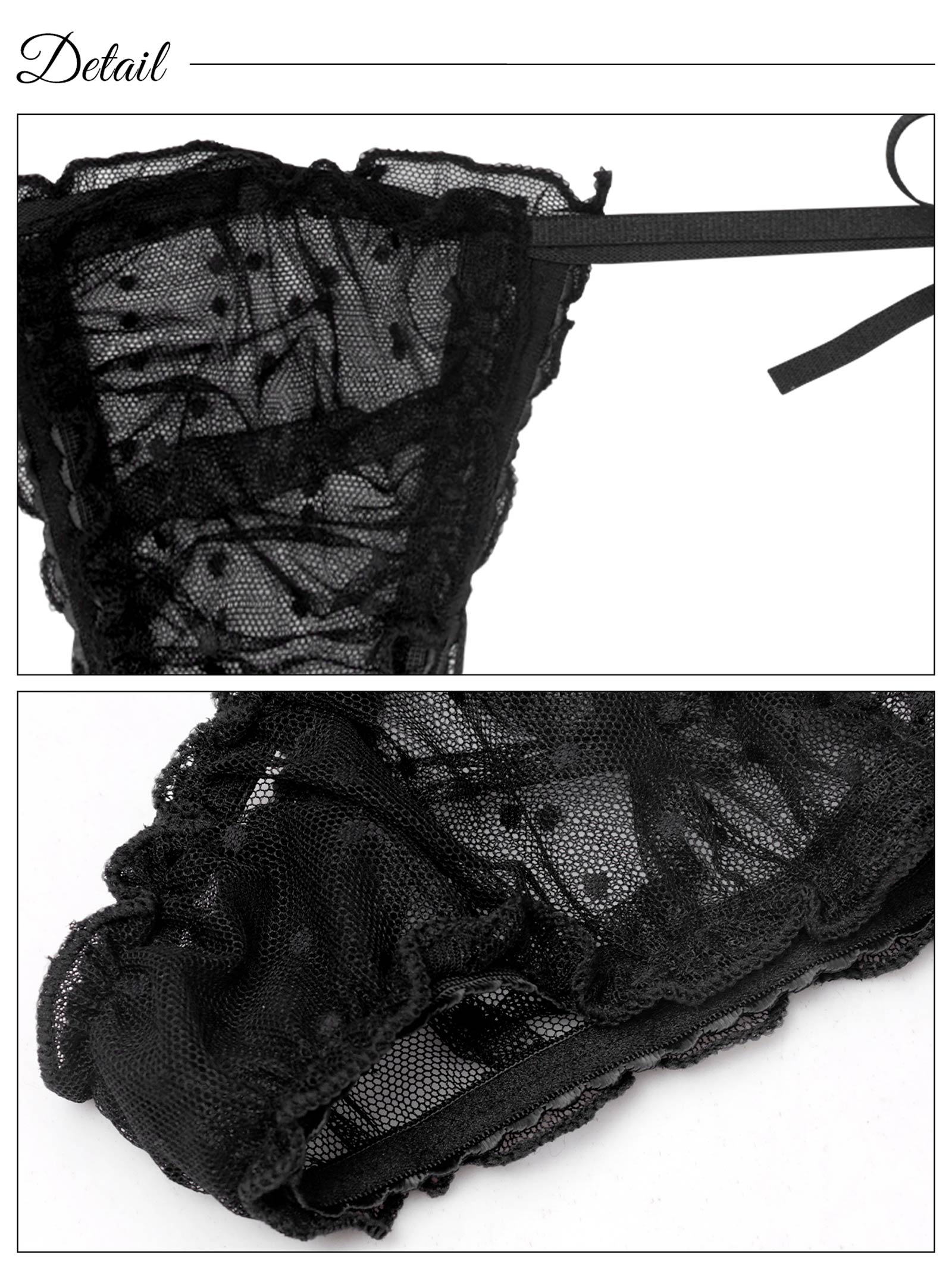 12/2再販!アムールドットシアーブラジャー&サイド紐バック透けTバックショーツ