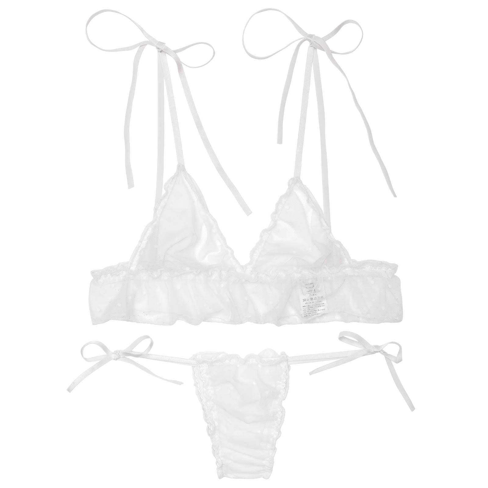 12/2再販!アムールドットシアーブラジャー&サイド紐バック透けTバックショーツ