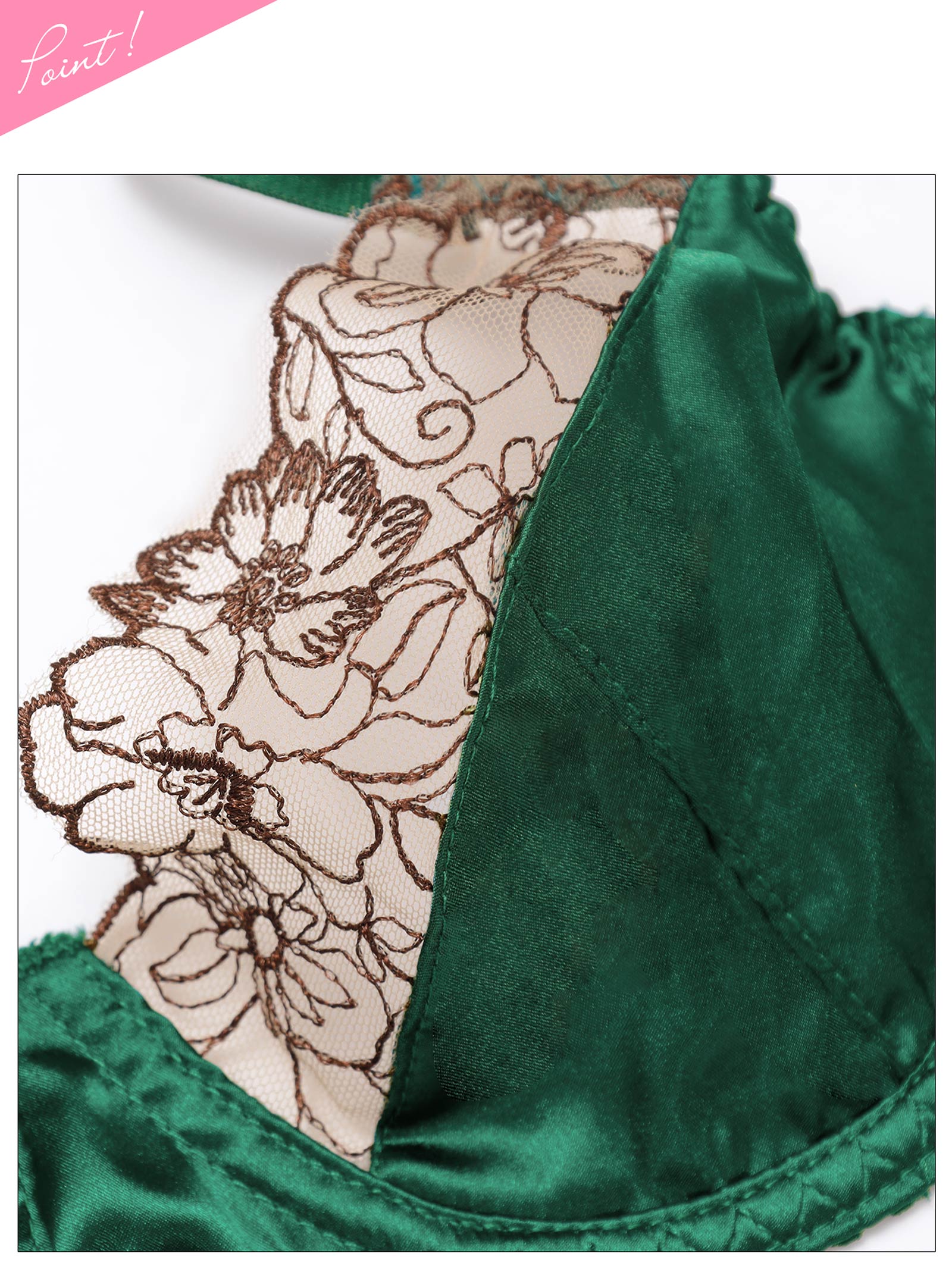 11/5新作!【3点セット】クラシックサテンフルールブラジャー&Tバック&ガーターベルト