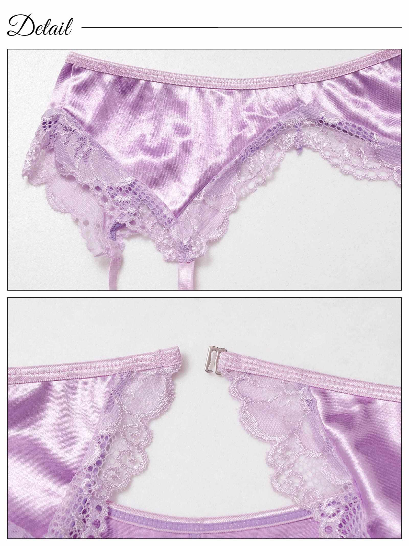 11/10新作!【4点セット】ミスティックサテンレースブラジャー&Tバック&ガーターベルト&足リング