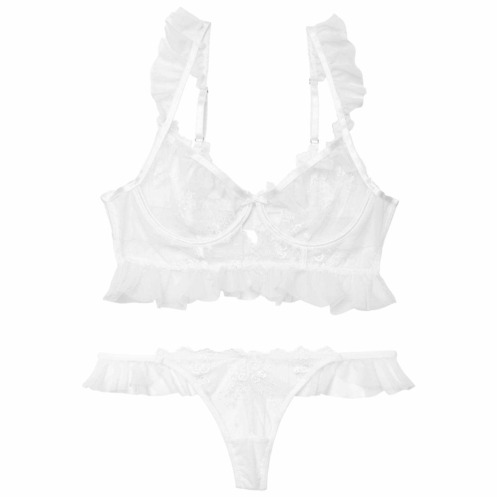 11/10新作!ドレッシーチュールフリルブラジャー&Tバックショーツ