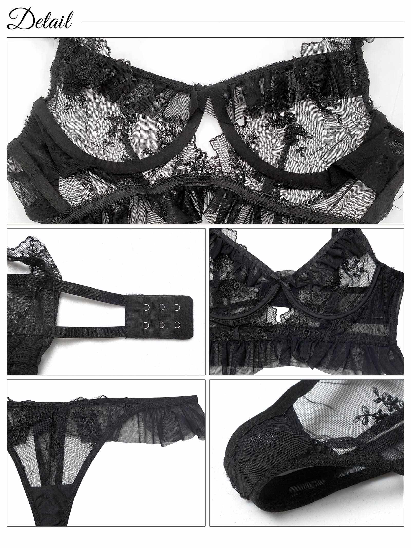11/10新作!ドレッシーチュールフリルブラジャー&Tバックショーツ