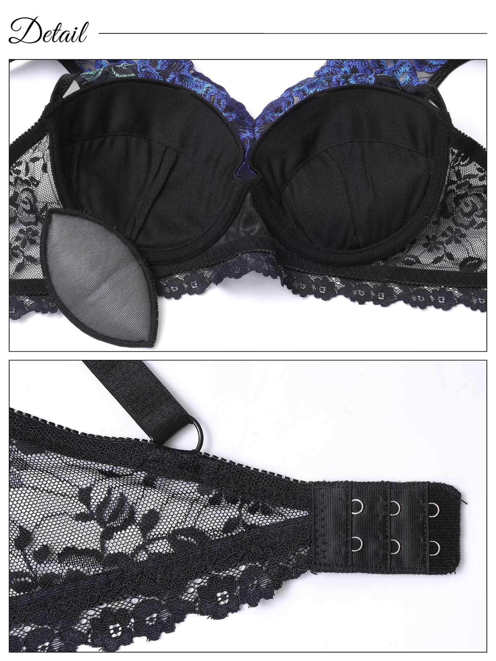 1/29新作!ゴージャスビビットローズブラジャー&バック透けフルバックショーツ