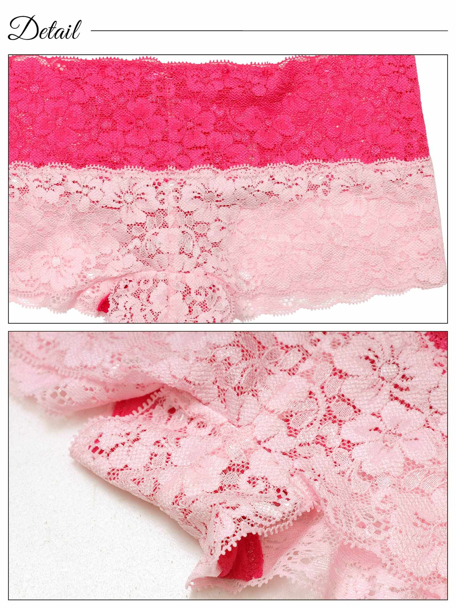 5/14新作!【ノンワイヤー】グラデーションレースチューブブラジャー&バック透けヒップハングショーツ