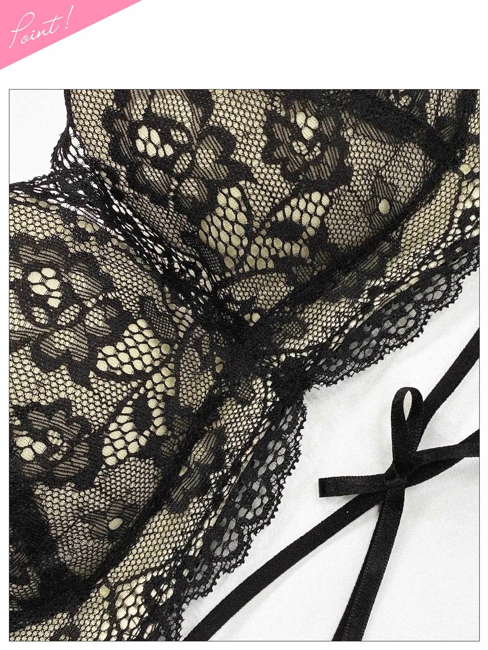 3/2新作!【3点セット】W盛り★ディープシアーレースコード育乳脇高ブラジャー&フルバック&Tバックショーツ