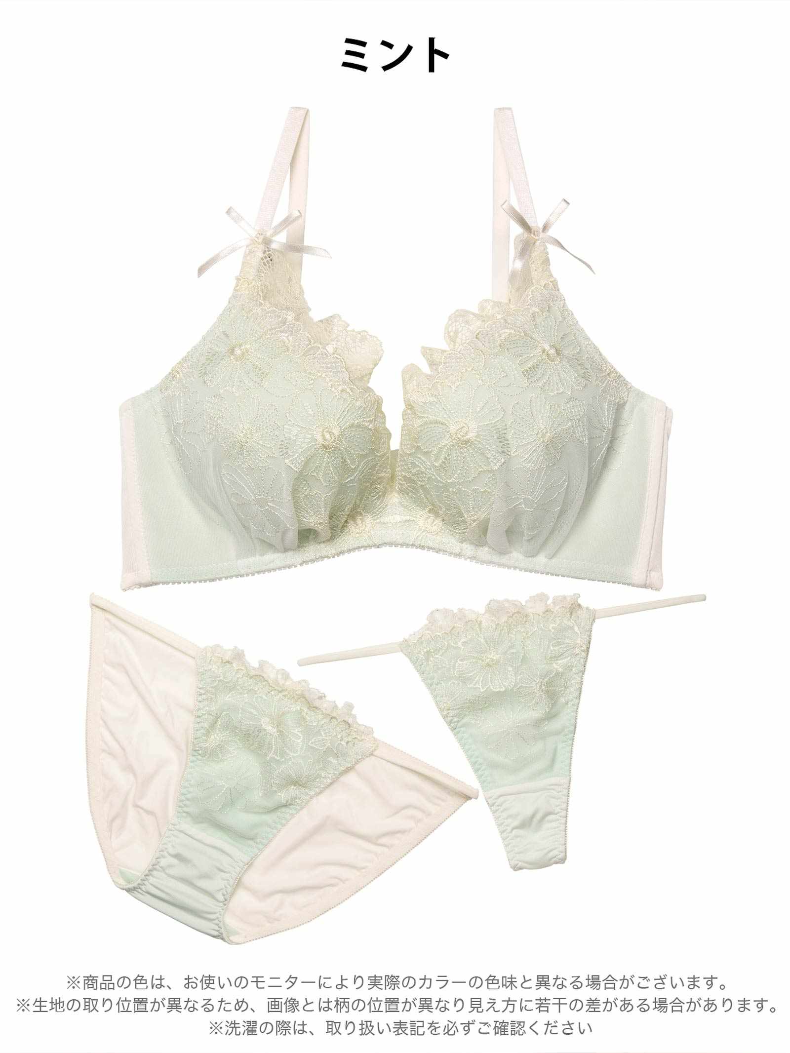 1/28新作!【かとゆり着用】【3点セット】【EFサイズ】メルティピュアフルール育乳脇高ブラジャー&フルバック&Tバックショーツ